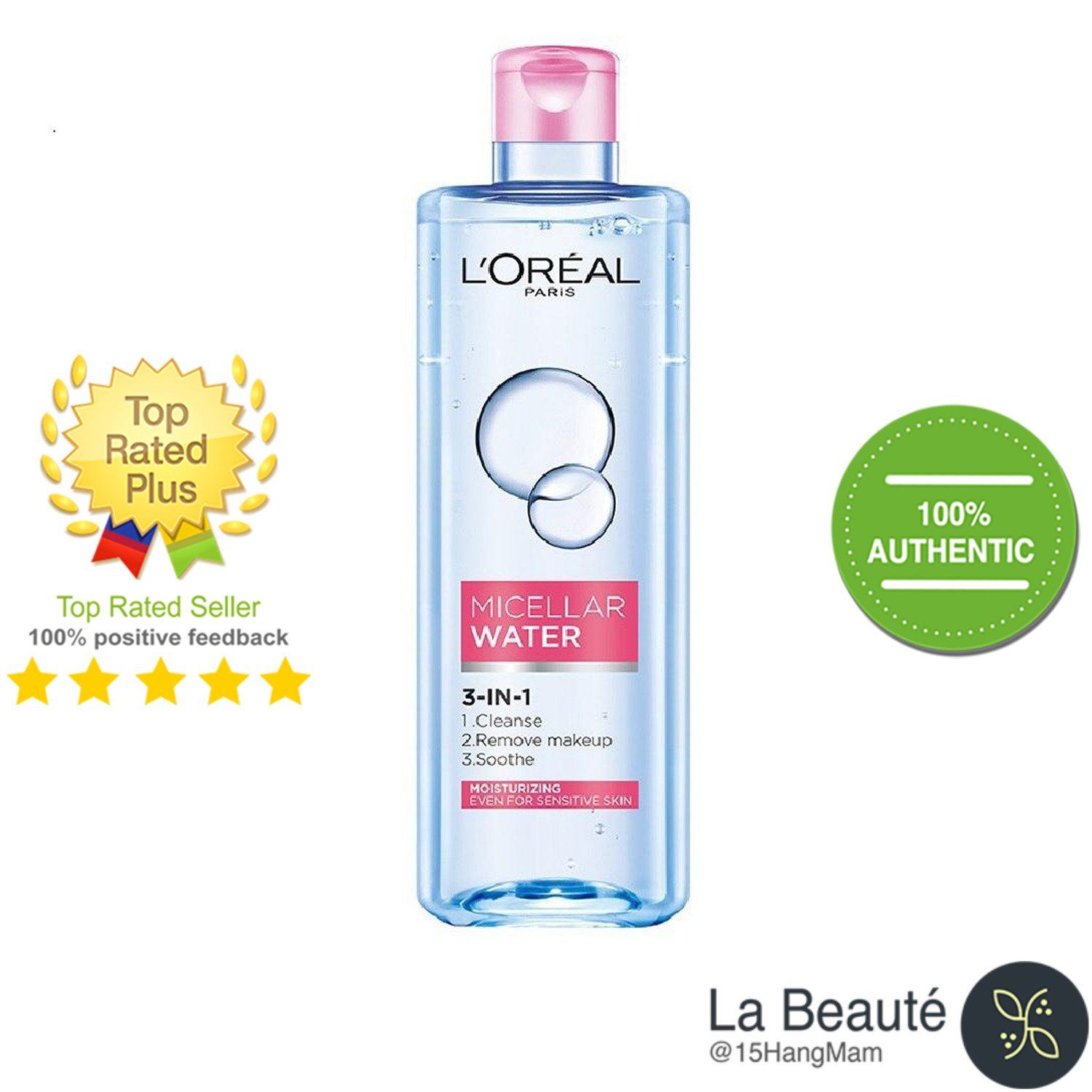 L'Oreal Micellar Water 3-in-1 Moisturizing Even For Sensitive Skin - Nước Tẩy Trang Dưỡng Ẩm Cho Da Thường & Da Khô 400ml