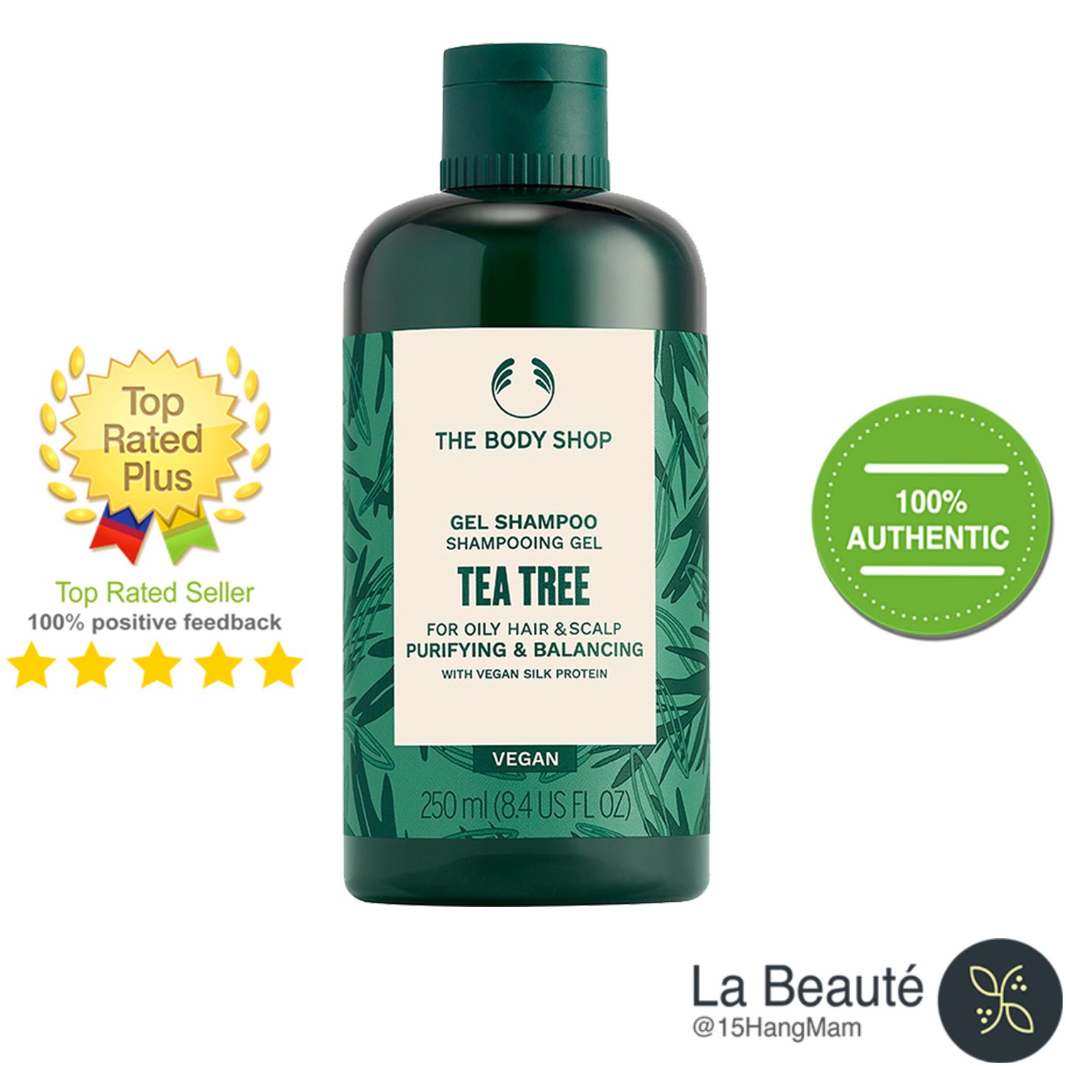 The Body Shop Tea Tree Purifying and Balancing Gel Shampoo – Dầu Dội Tràm Trà Cho Tóc Dầu 250ml