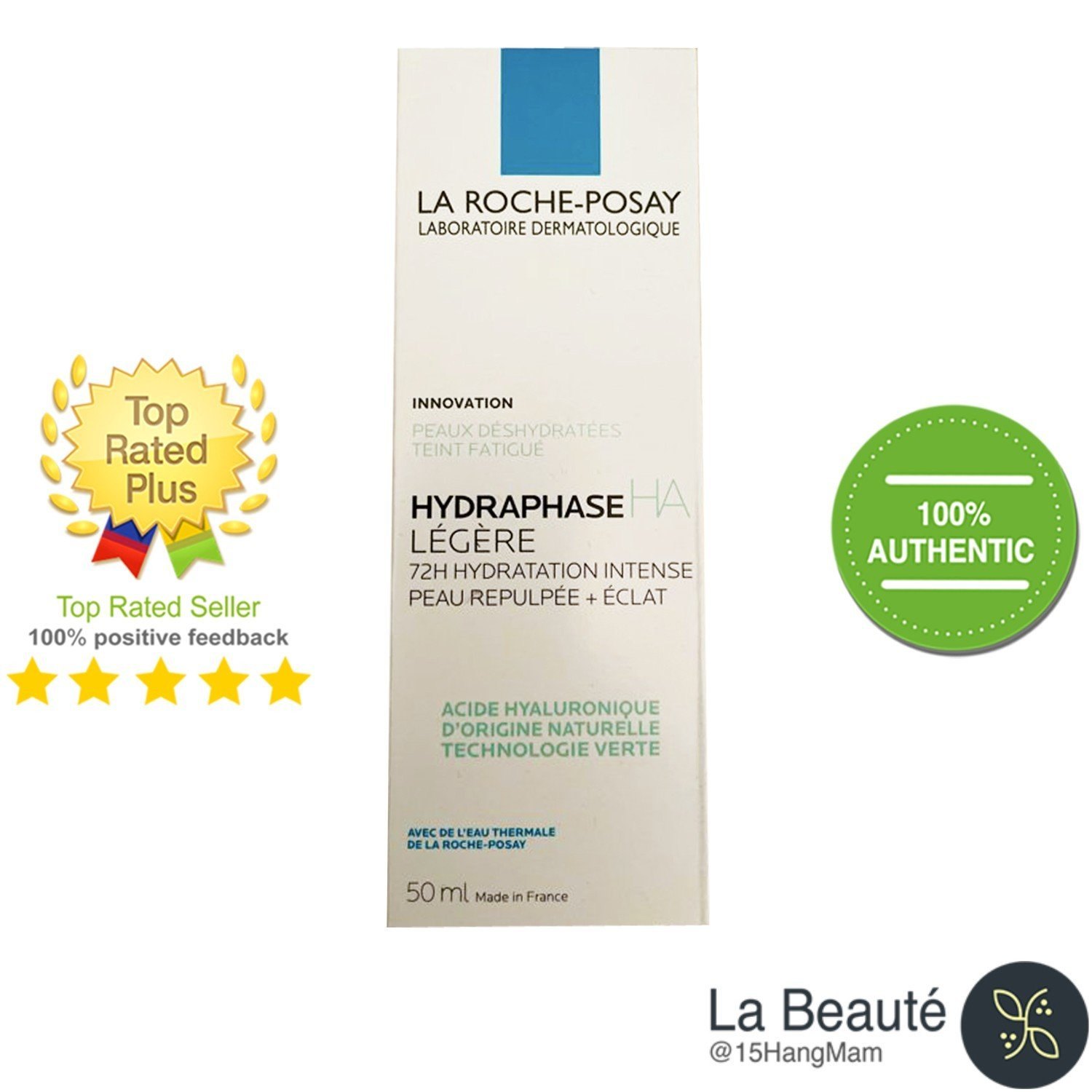 La Roche Posay Hydraphase HA Legere 72h Hydratation Intense - Kem Dưỡng Ẩm Cấp Nước Cho Da Nhạy Cảm, Xỉn Màu 50ml