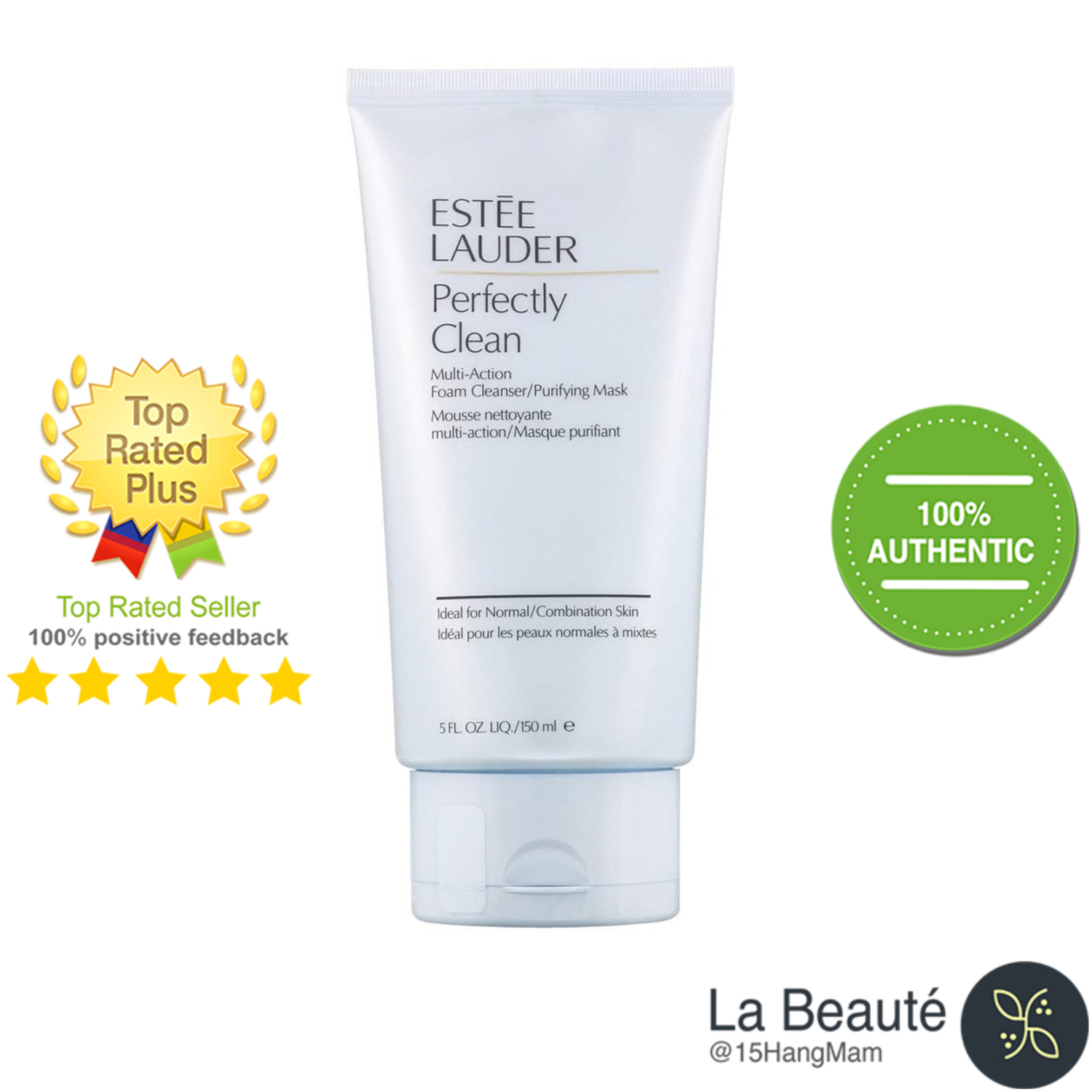 Estee Lauder Perfectly Clean Multi-Action Foam Cleanser/Purifying Mask - Sữa Rửa Mặt & Mặt Nạ Thanh Lọc Da 2in1 150ml