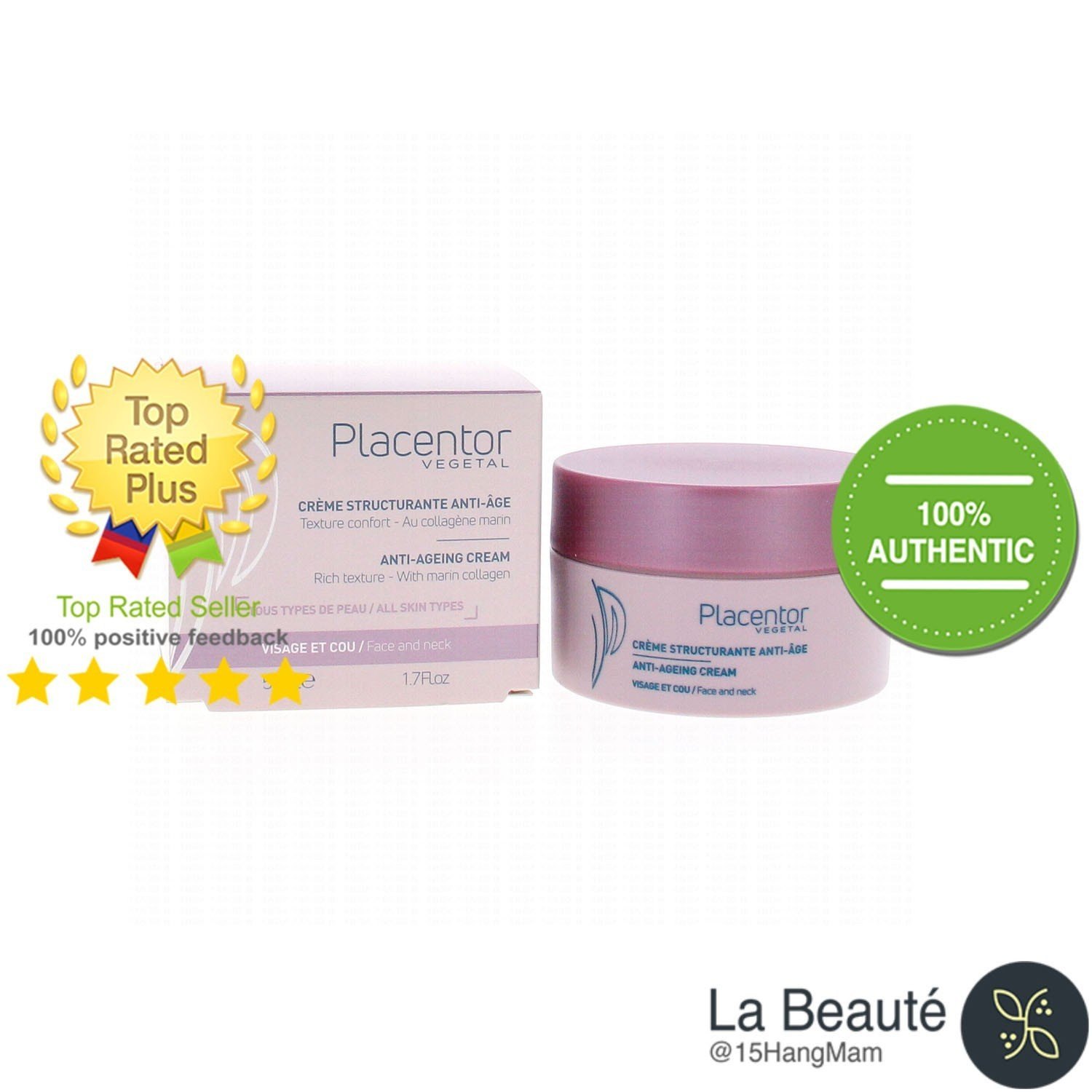 Placentor Crème Structurante Anti-Âge Riche - Kem Dưỡng Ẩm Nâng Cơ Chống Lão Hóa Cho Da Khô 50ml