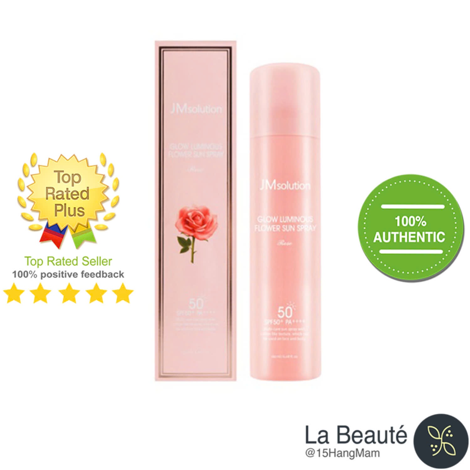 JMSolution Glow Luminous Flower Sun Spray Rose - Xịt Chống Nắng Toàn Thân 180ml