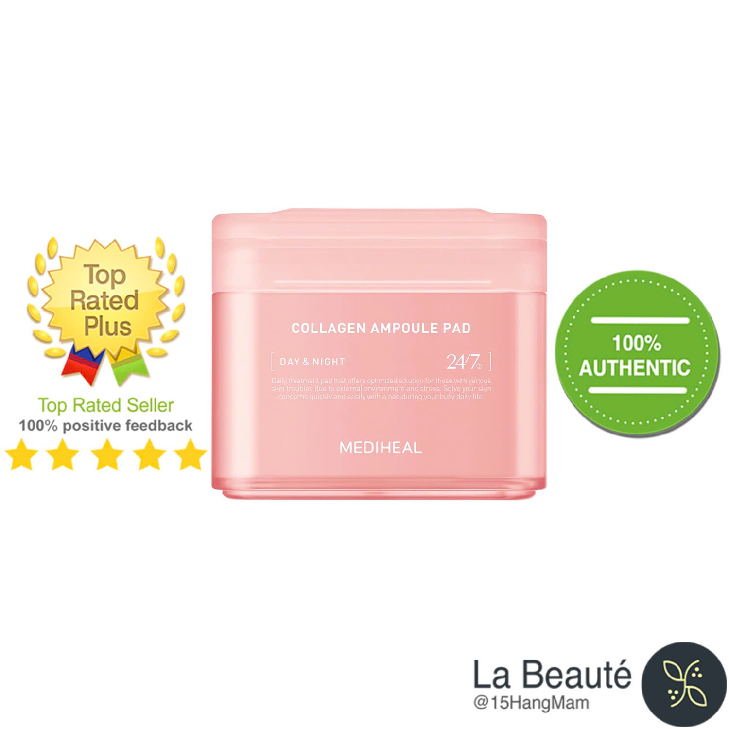 Mediheal Collagen Ampoule Pad - Toner Pad Cấp Ẩm, Căng Da, Chống Lão Hóa 100 Miếng