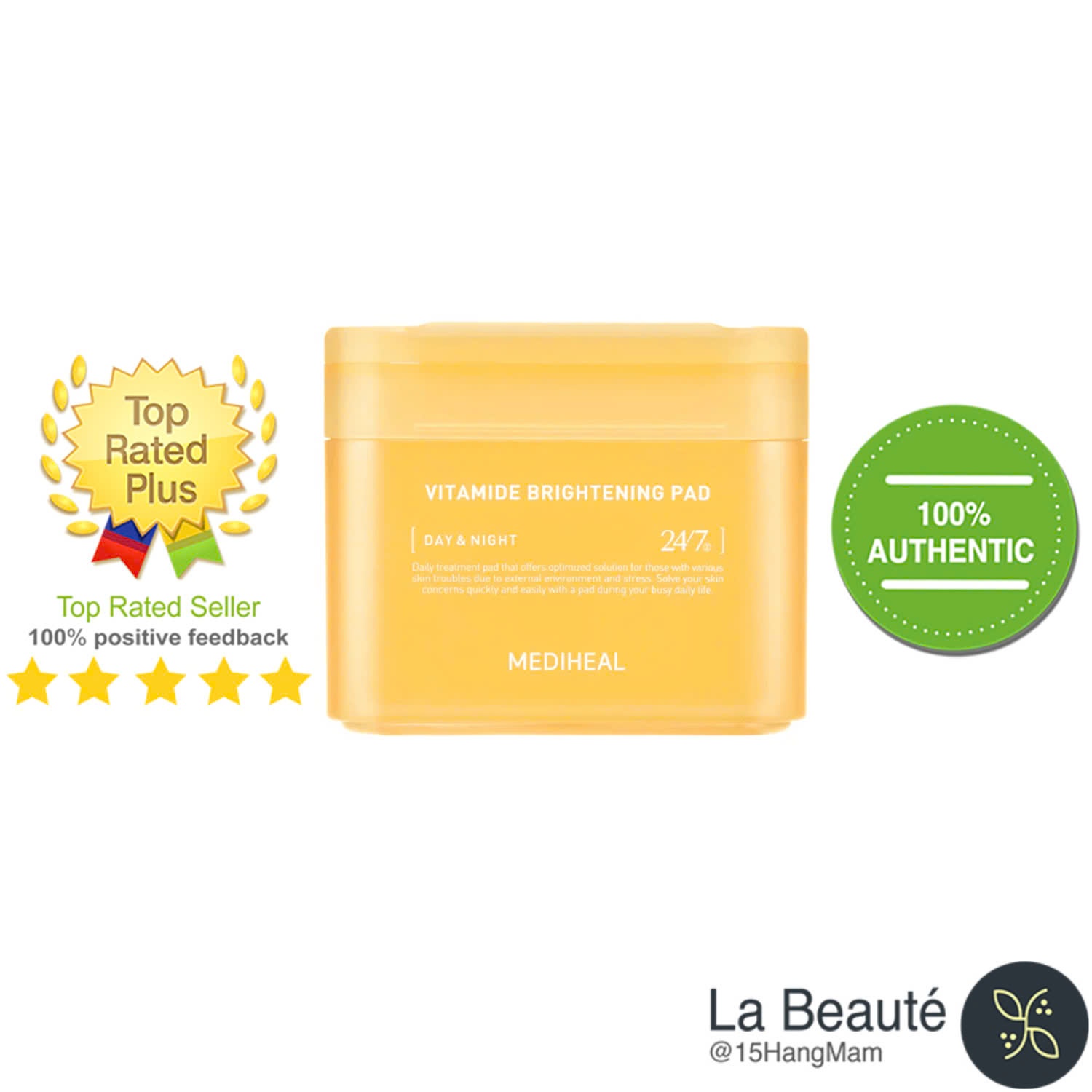 Mediheal Vitamide Brightening Pad - Toner Pad Làm Sáng Và Đều Màu Da 100 Miếng