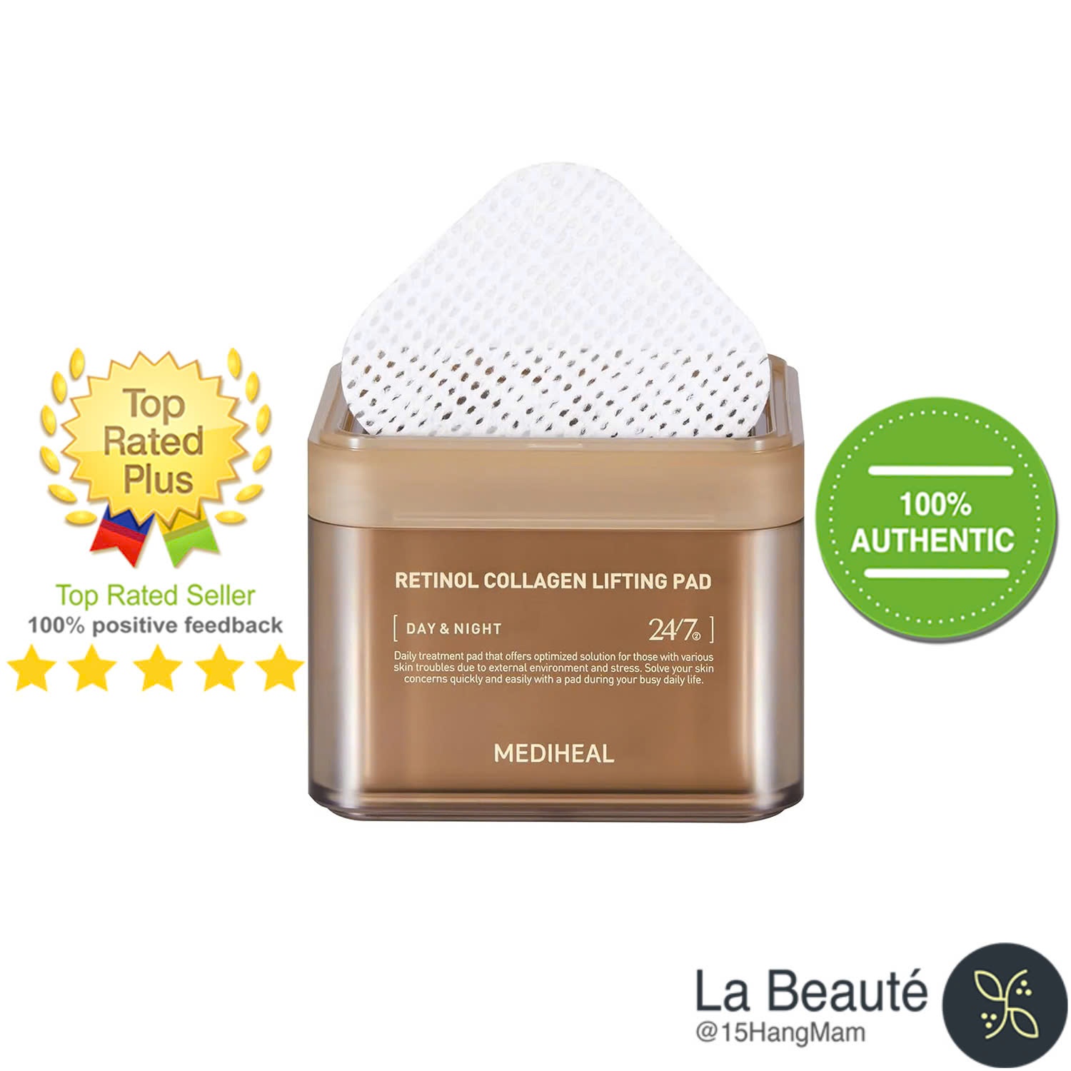 Mediheal Retinol Collagen Lifting Pad - Toner Pad Cải Thiện Nếp Nhăn, Nâng Cơ Da 100 Miếng