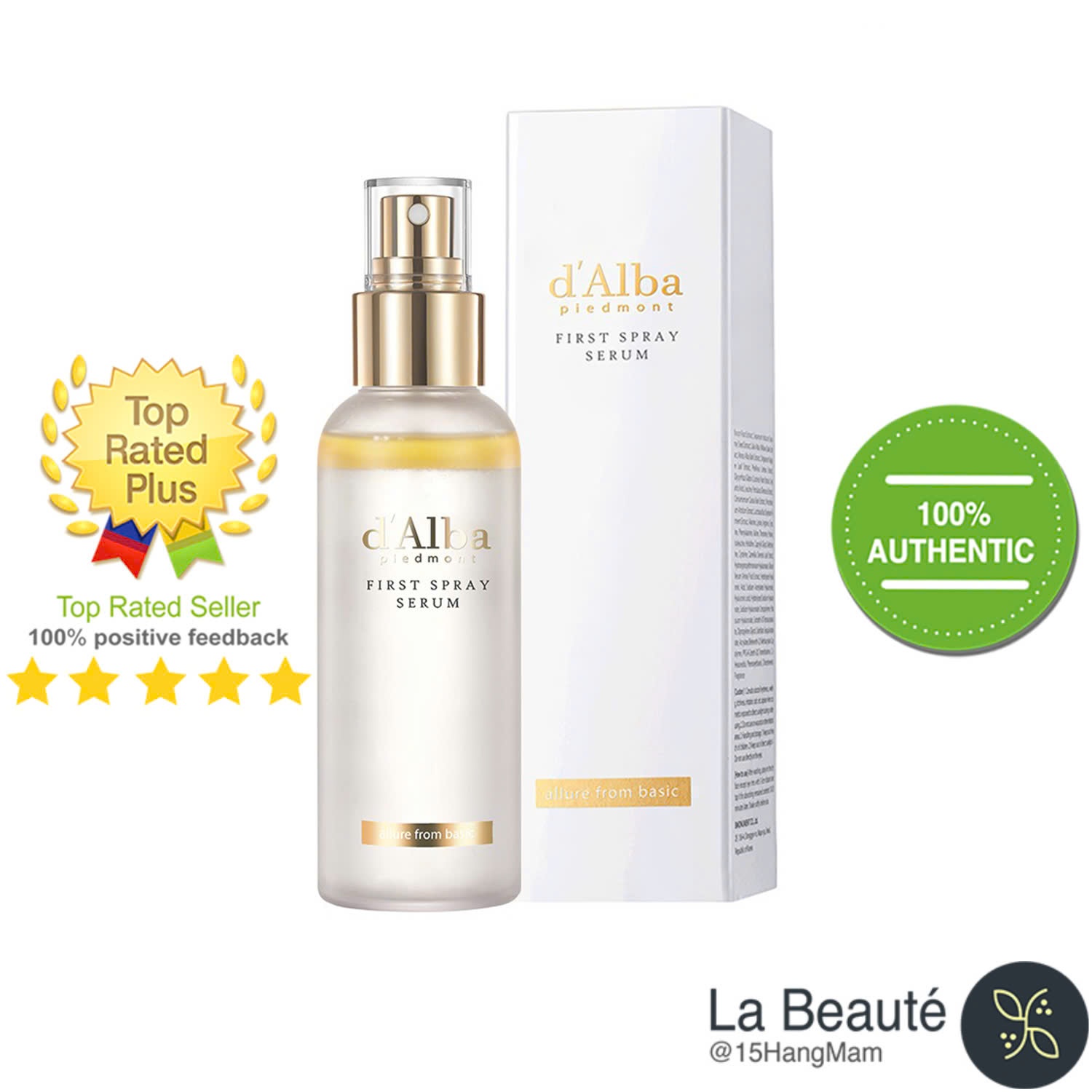 d'Alba White Truffle First Aromatic Spray Serum - Serum Dạng Xịt Cấp Ẩm, Phục Hồi, Nuôi Dưỡng Da 100ml