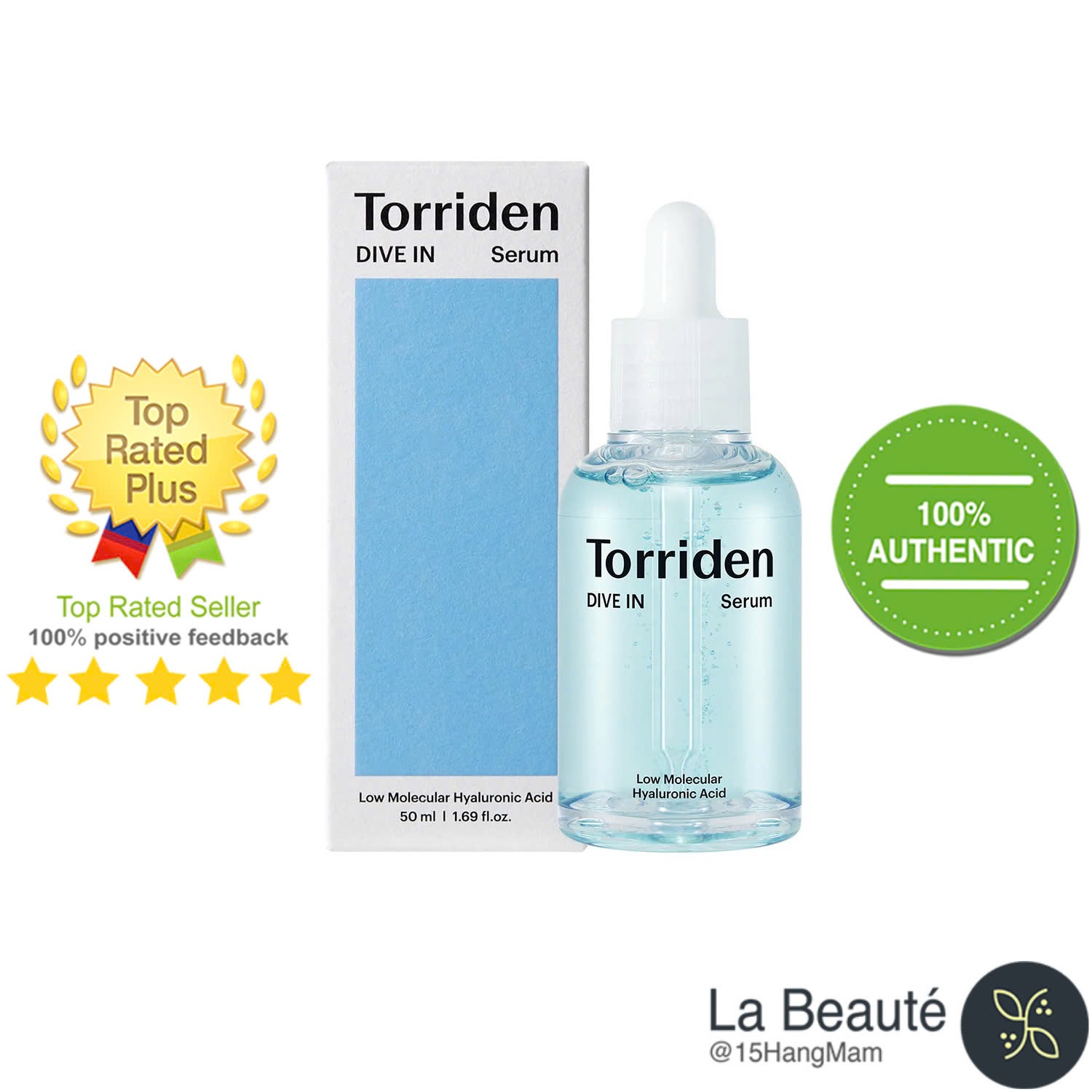 Torriden DIVE-IN Low Molecular Hyaluronic Acid Serum - Tinh Chất Dưỡng Ẩm Sâu, Sáng Bóng Da 50ml