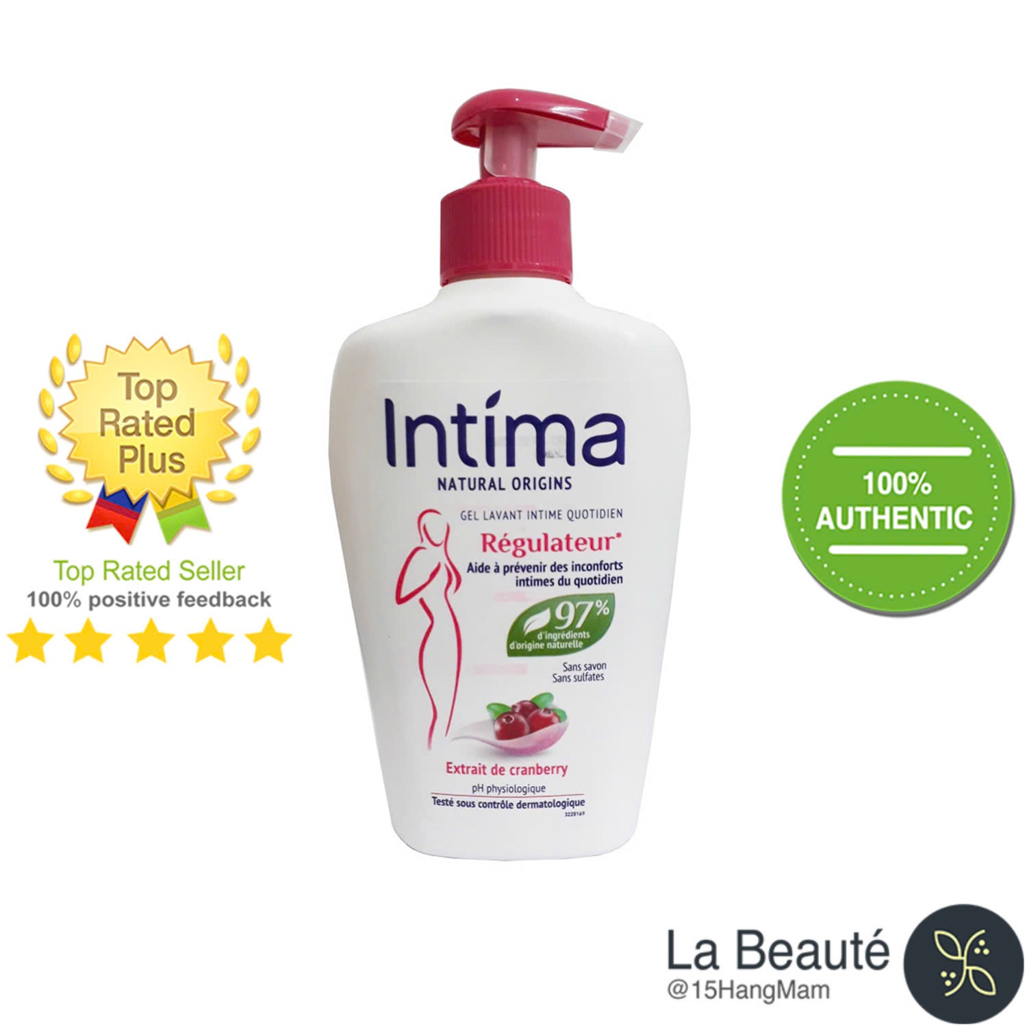 Intima Natural Origins Gel Lavant Regulateur - Dung Dịch Vệ Sinh Hàng Ngày 500ml