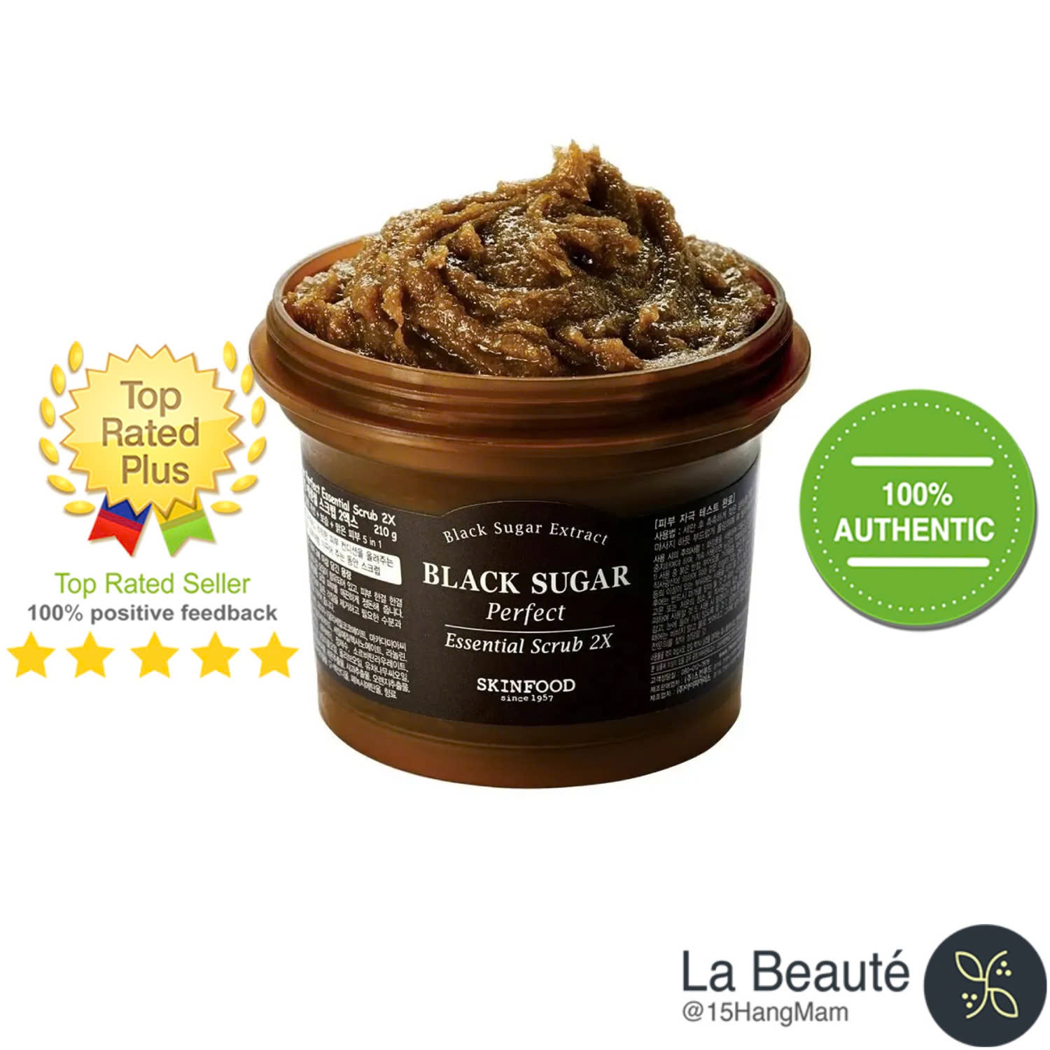 SkinFood Black Sugar Perfect Essential Scrub 2X - Tẩy Tế Bào Chết Đường Đen 100g