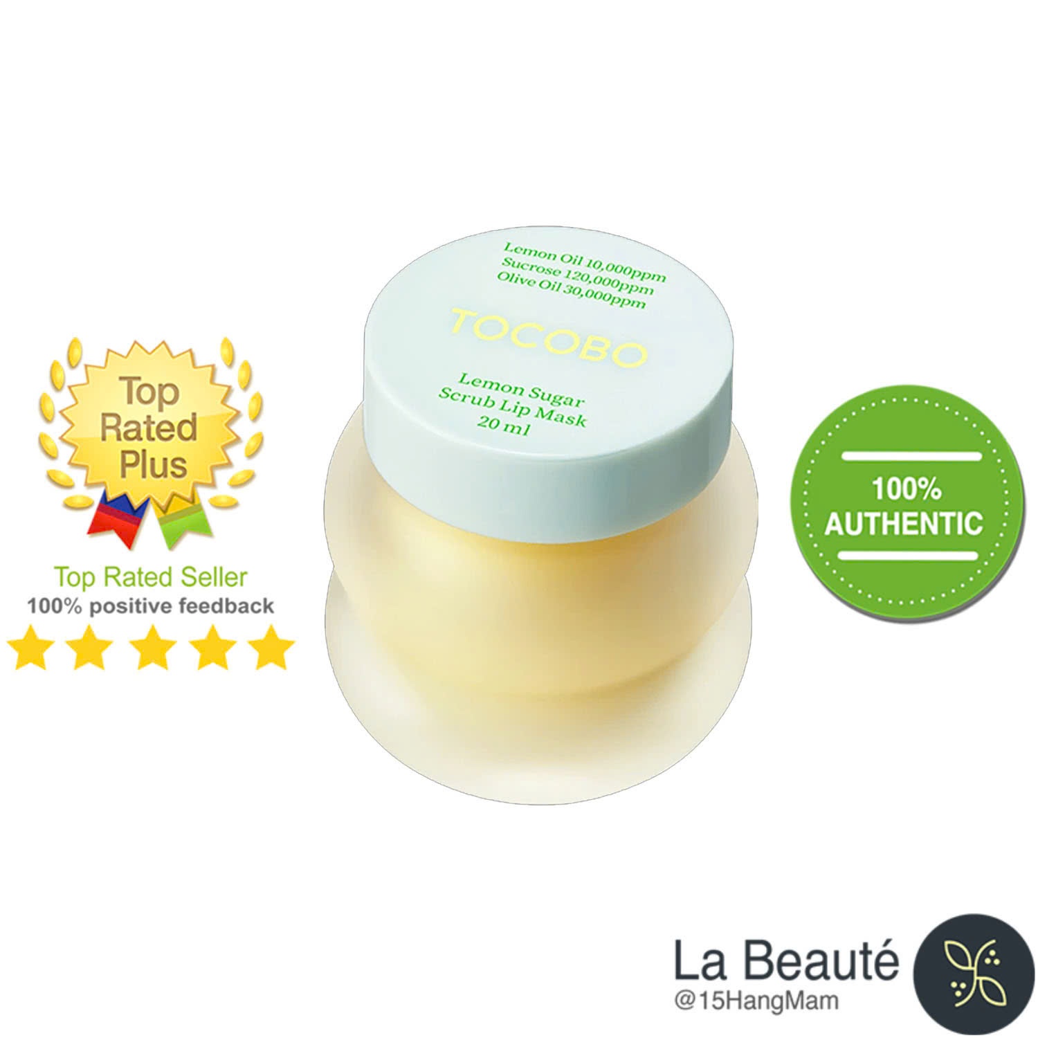 Tocobo Lemon Sugar Scrub Lip Mask - Mặt Nạ Dưỡng Môi Tẩy Tế Bào Chết 20g