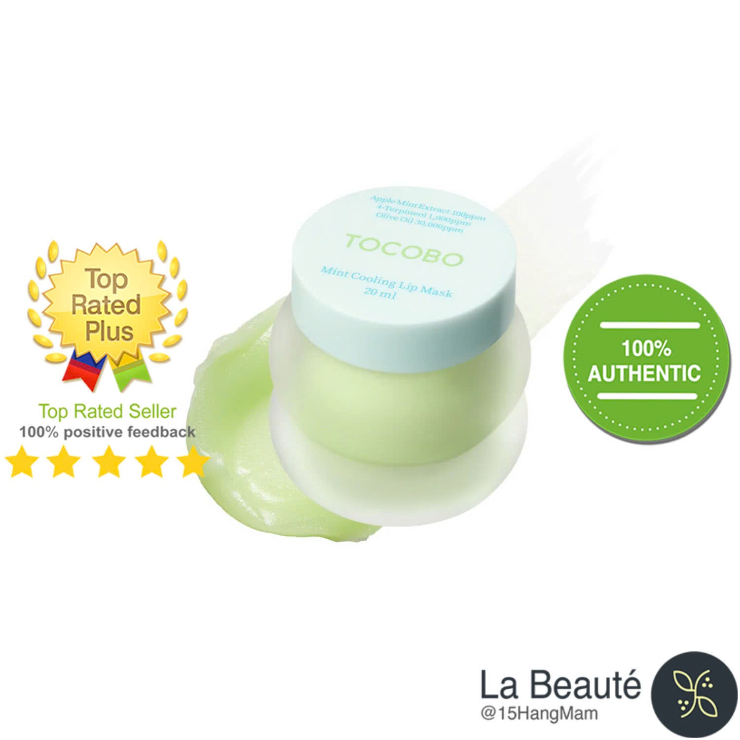 Tocobo Mint Cooling Lip Mask - Mặt Nạ Dưỡng Môi Bạc Hà Mát Lạnh 20g