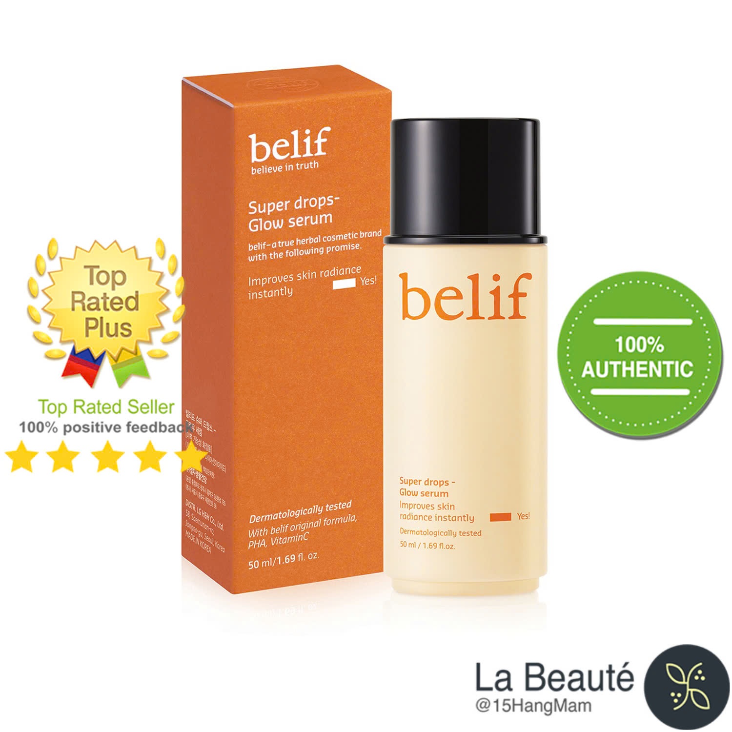 Belif Super Drops – Glow Serum 50ml - Tinh Chất Dưỡng Sáng Bóng Da Như Ngọc Ngay Lập Tức