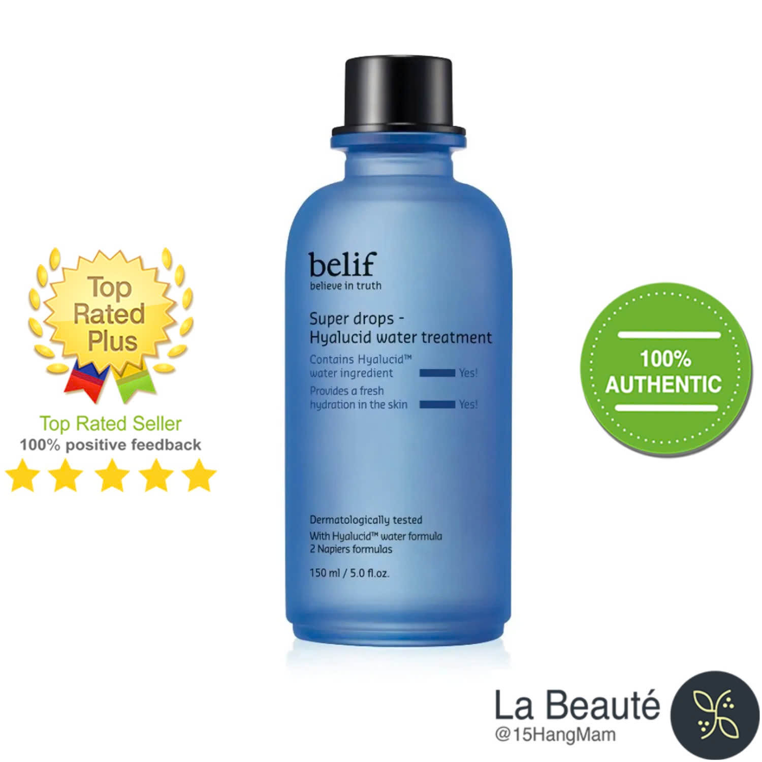 Belif Super Drops Hyalucid Water Treatment 150ml - Nước Dưỡng Cấp Ẩm Chuyên Sâu Chống Oxy Hóa
