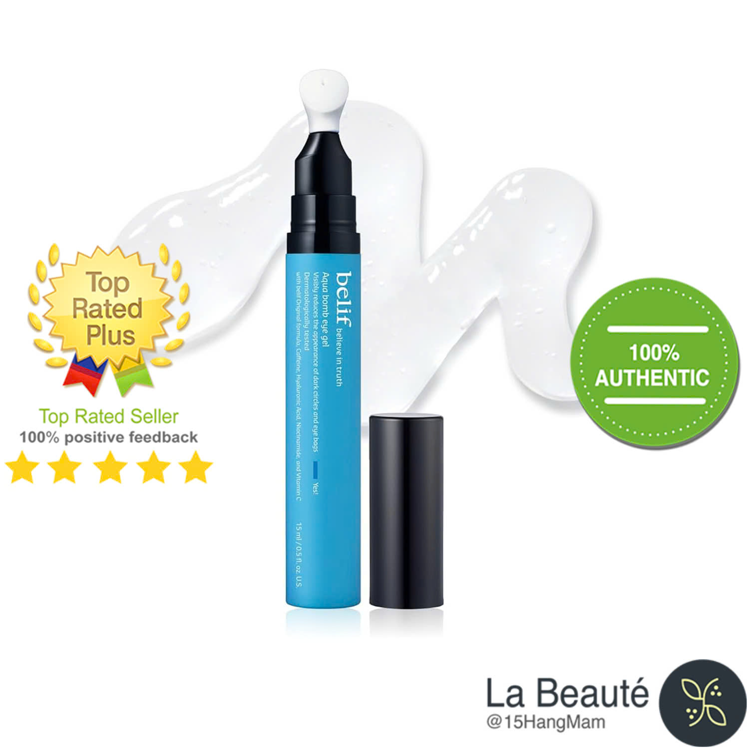 Belif Aqua Bomb 15ml - Gel Dưỡng Mắt Làm Sáng Và Căng Da