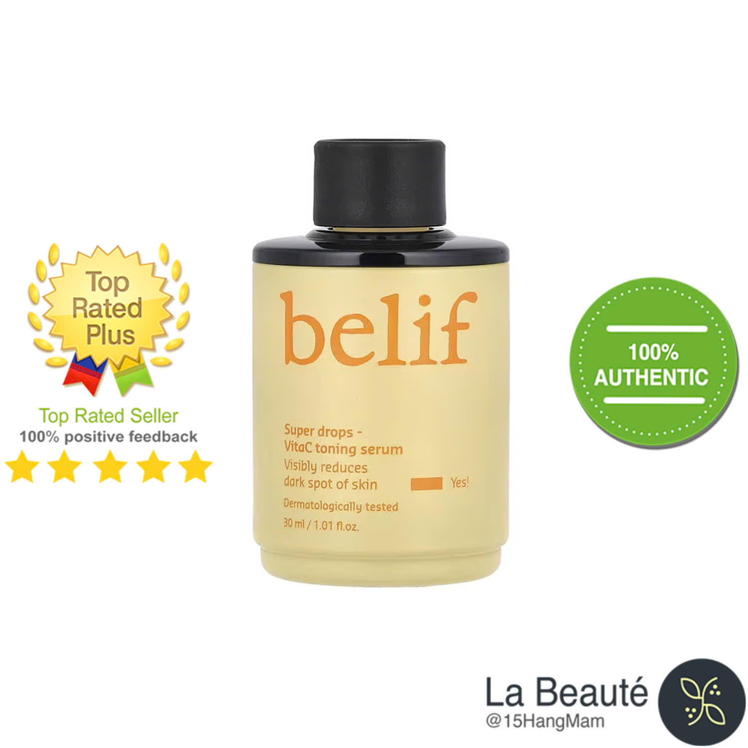Belif Super Drops VitaC Toning Serum 30ml - Tinh Chất Dưỡng Sáng, Mờ Thâm Nám