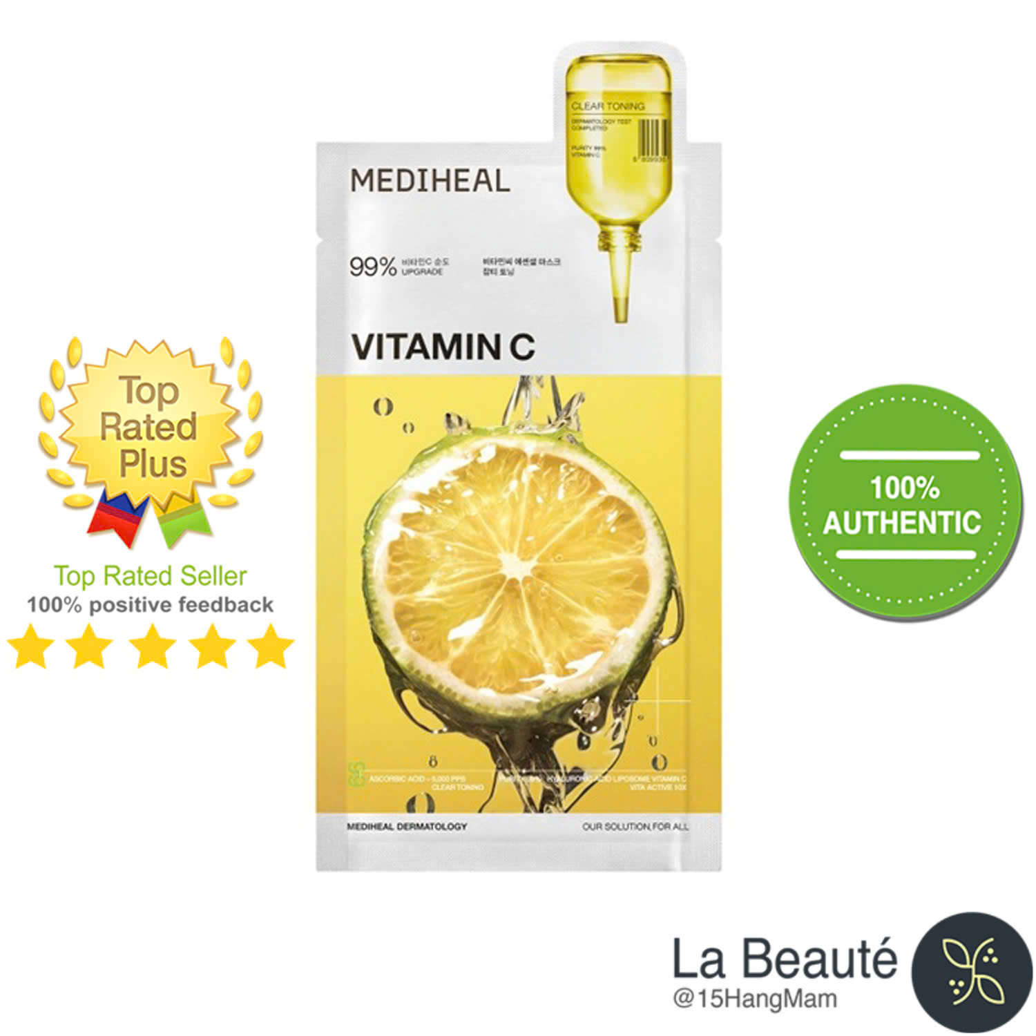 Mediheal Vitamin C Essential Mask - Mặt Nạ Hỗ Trợ Làm Sáng Da, Mờ Thâm