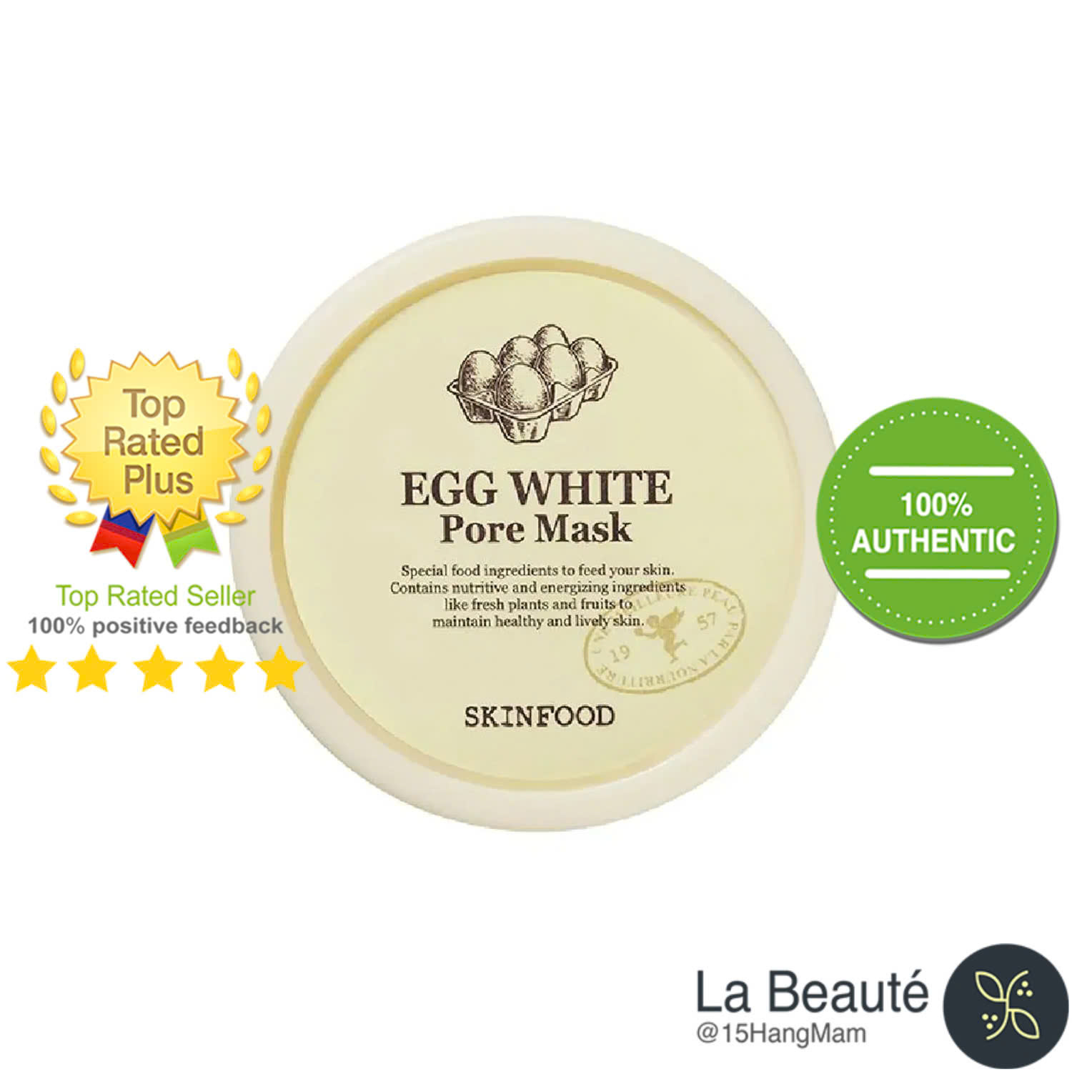 Skinfood Food Mask Egg White 120g - Se Nhỏ Lỗ Chân Lông
