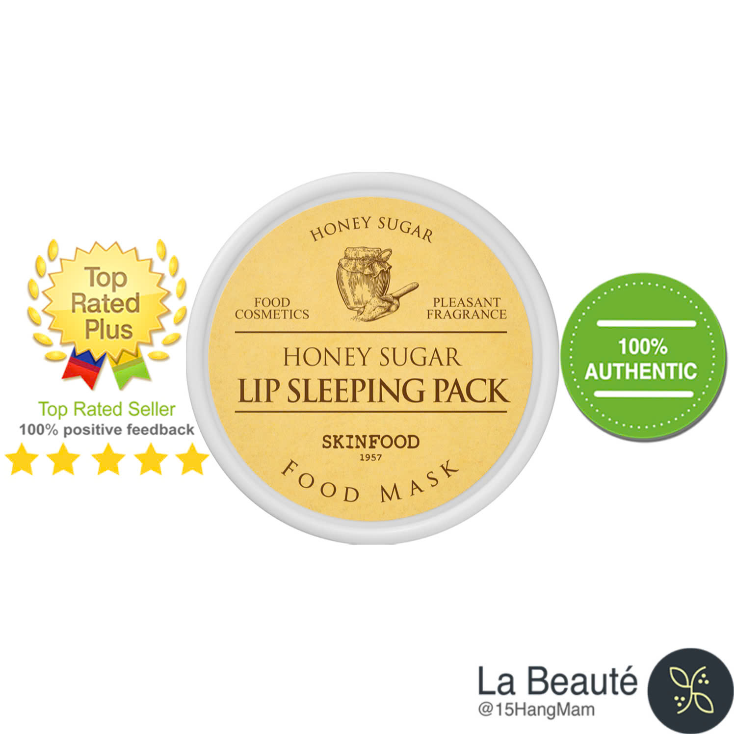 Skinfood Honey Sugar Food Mask Lip Sleeping Pack 21ml - Mặt Nạ Ngủ Môi Mật Ong 21ml