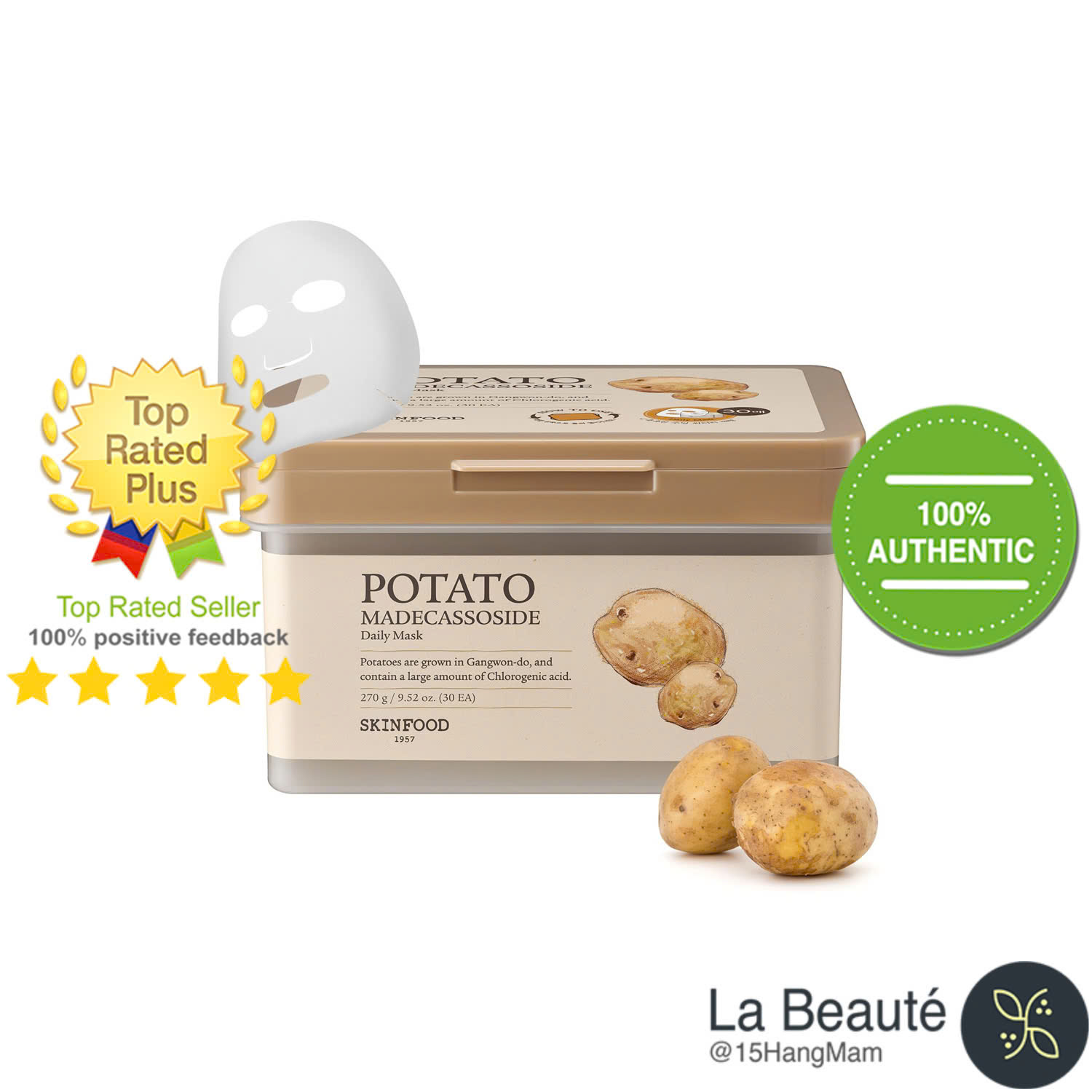 Skinfood Daily Sheet Mask Potato - Cấp Ẩm, Nuôi Dưỡng Màng Bảo Vệ Tự Nhiên