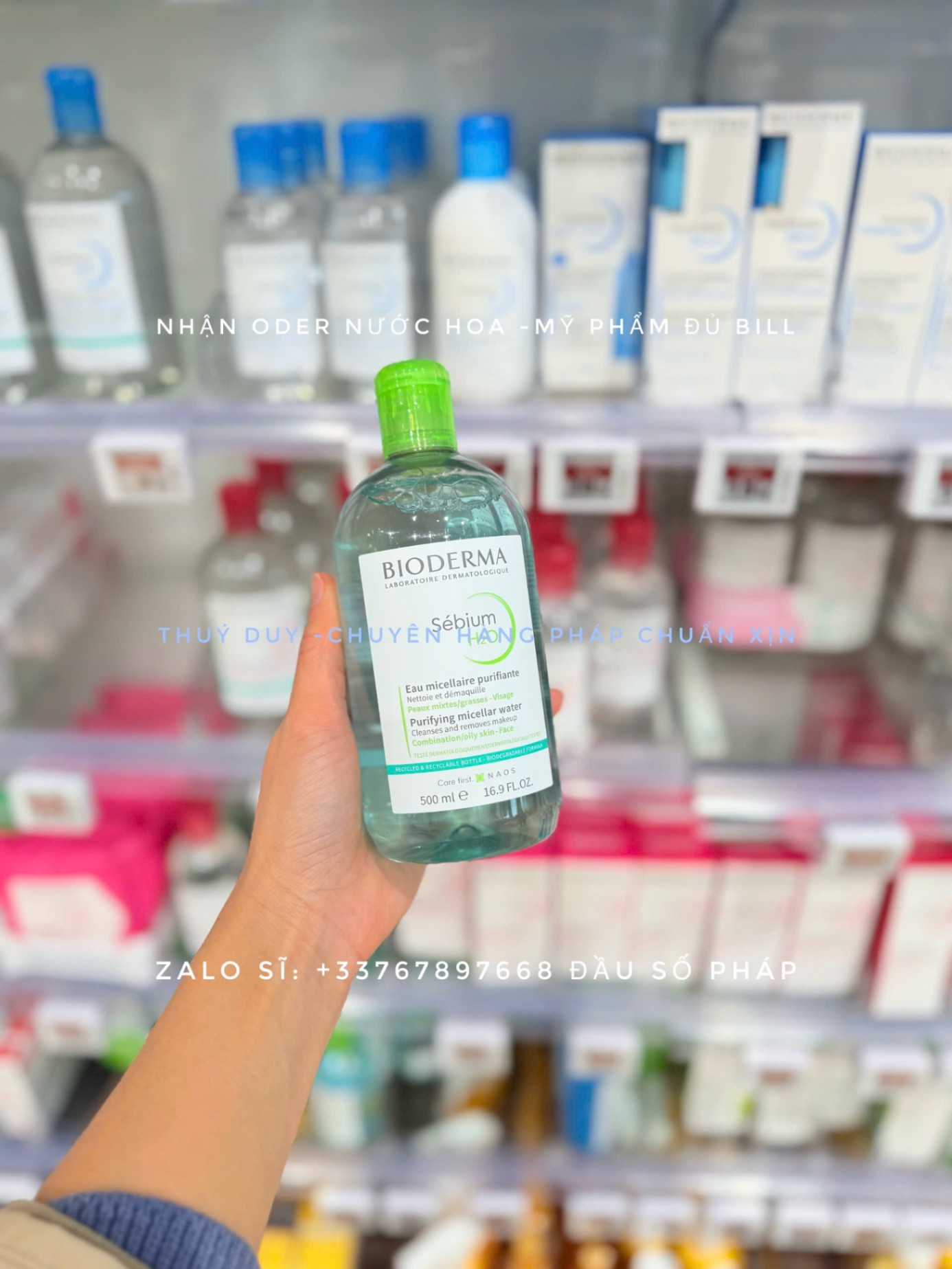 NƯỚC TẨY TRANG BIODERMA sebium xanh 500ml