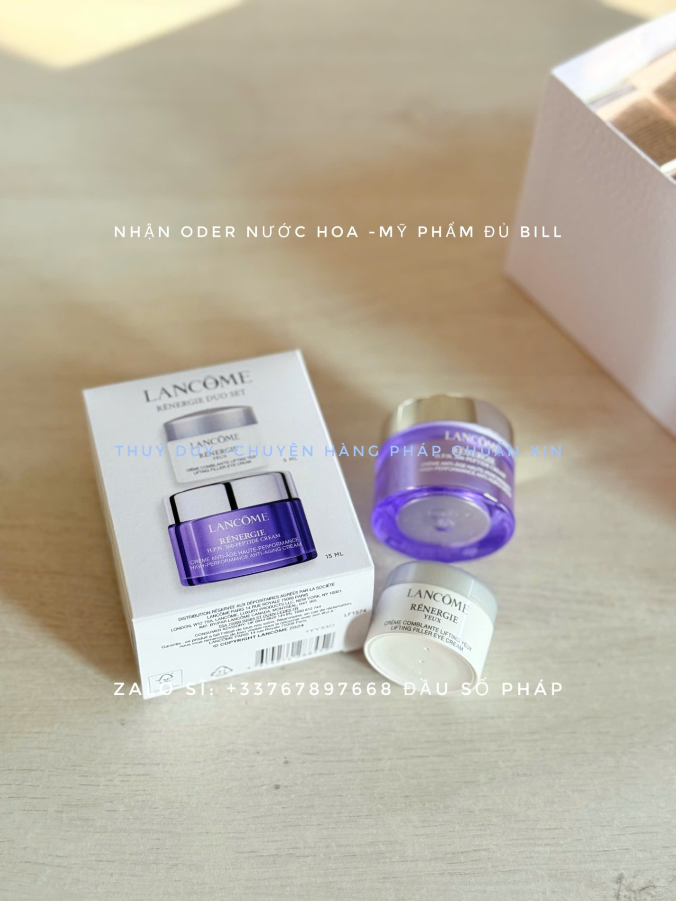 SÉT KEM DƯỠNG DA LANCOME GÉNERGIE H.P.N 300 PEPTIDE 15ml+ DƯỠNG DA VÙNG MẮT 5ml
