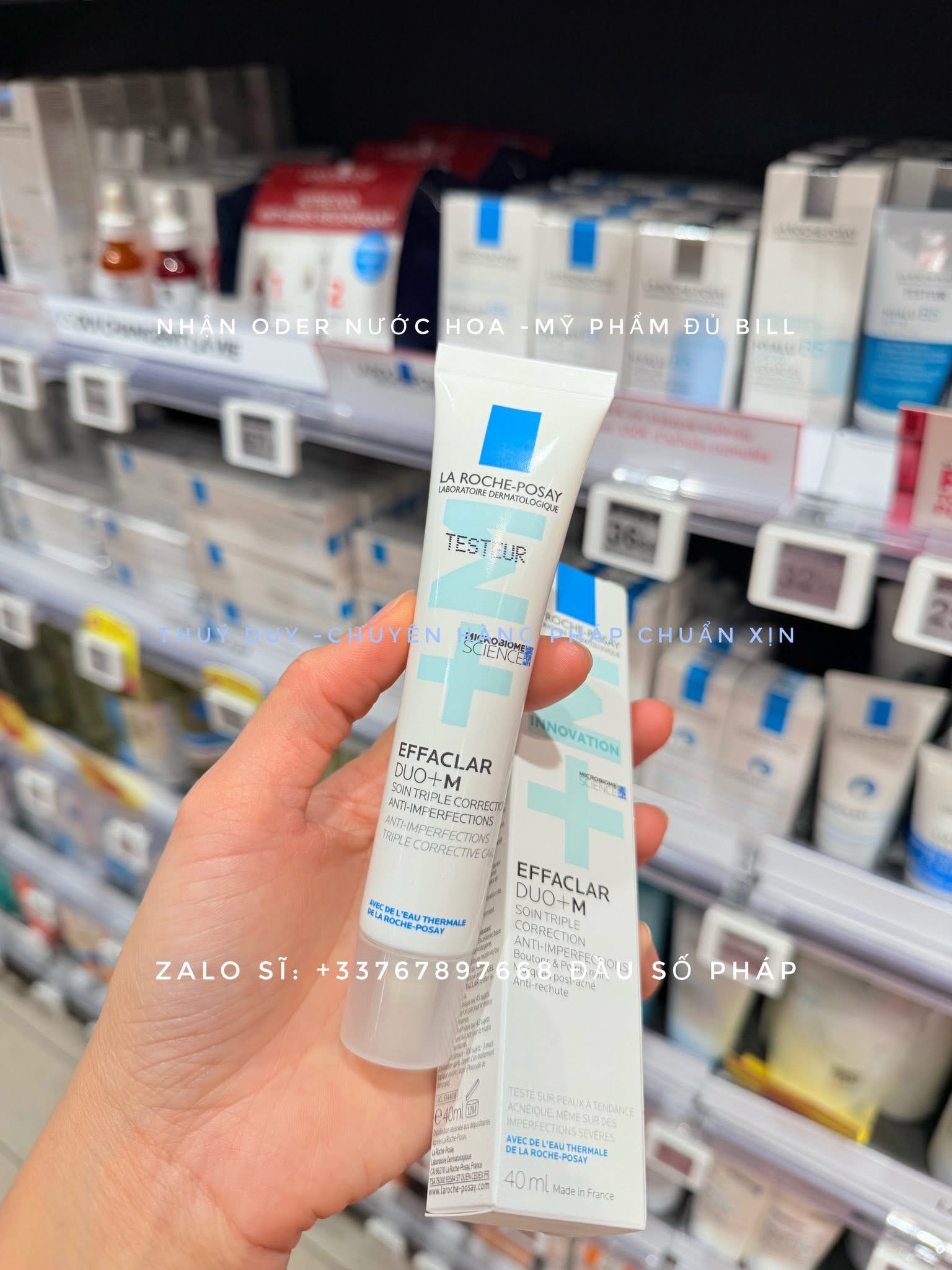 TUÝP KEM TRỊ MỤN LA ROCHE -POSAY effacclar dou+ M 40ml