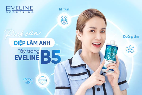 Người mẫu, ca sĩ Diệp Lâm Anh nhiệt tình giới thiệu nước tẩy trang Eveline cho fan