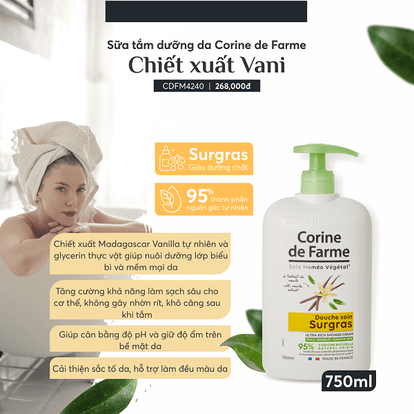 4 loại sữa tắm dưỡng da Corine de Farme được chị em tin dùng 3