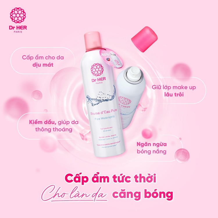 Review Xịt khoáng cấp ẩm Dr HER Paris 1