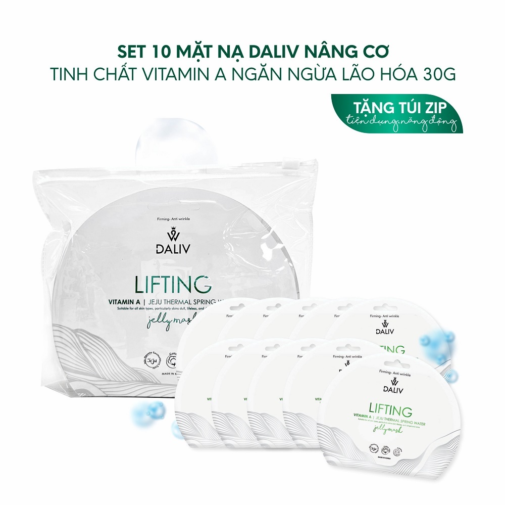 Combo 10 Mặt nạ Daliv nâng cơ tinh chất Vitamin A ngăn ngừa lão hóa 30g