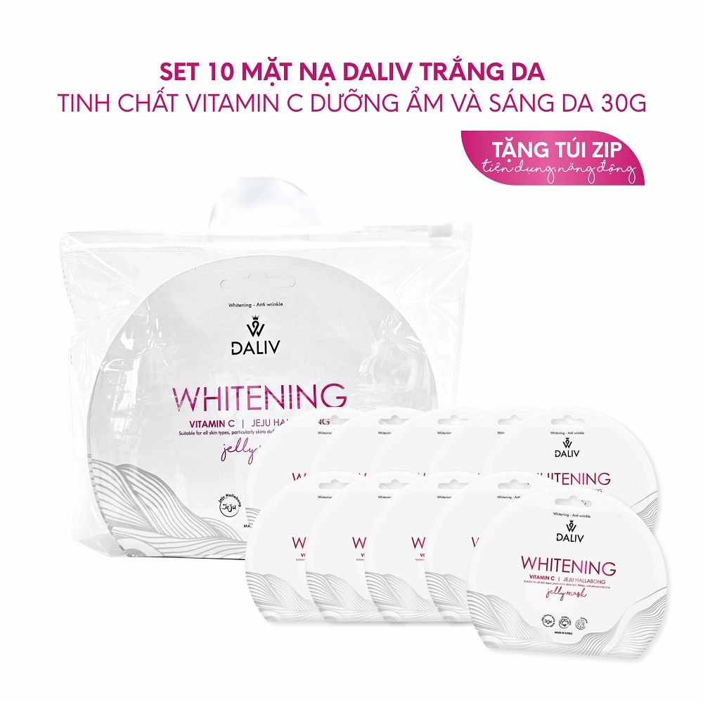 Combo 10 Mặt nạ Daliv trắng da tinh chất Vitamin C dưỡng ẩm và sáng da 30g