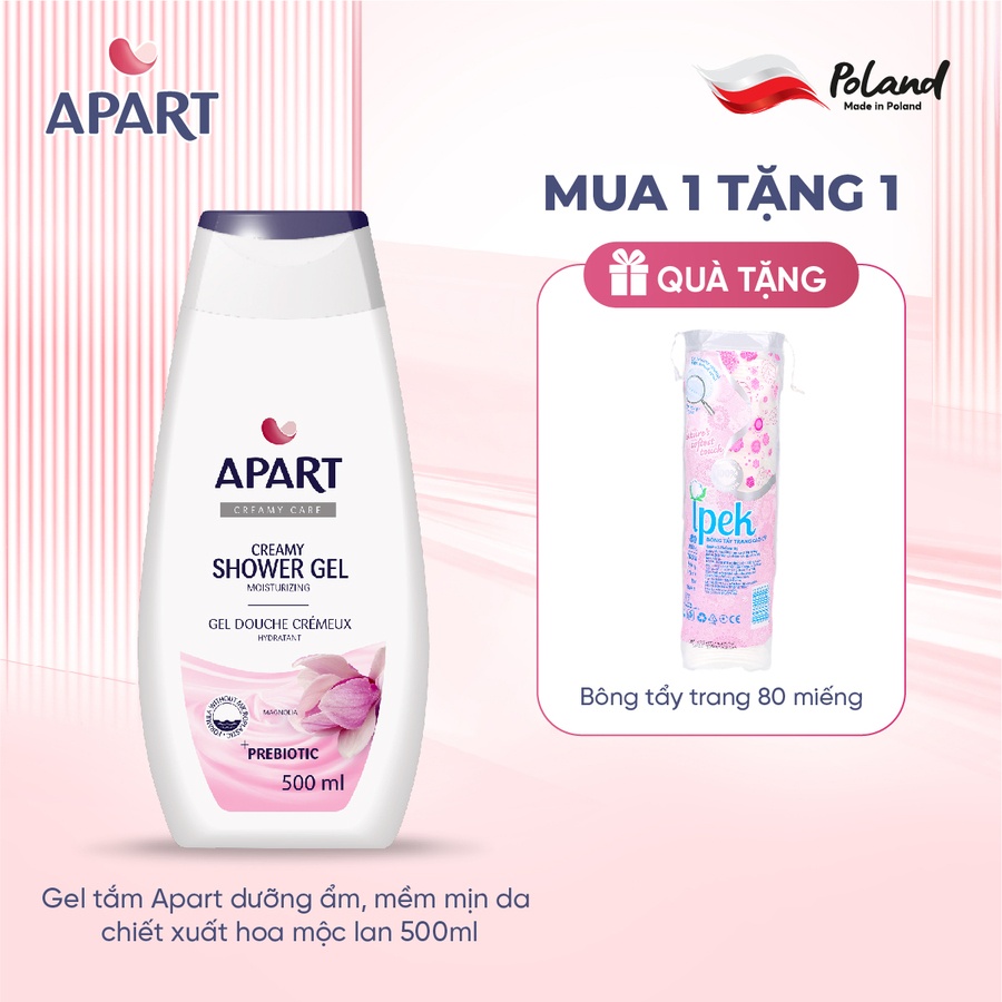 Gel tắm Apart dưỡng ẩm, mềm mịn da chiết xuất hoa mộc lan 500ML