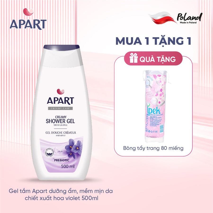 Gel tắm Apart dưỡng ẩm, mềm mịn da chiết xuất hoa violet 500ML