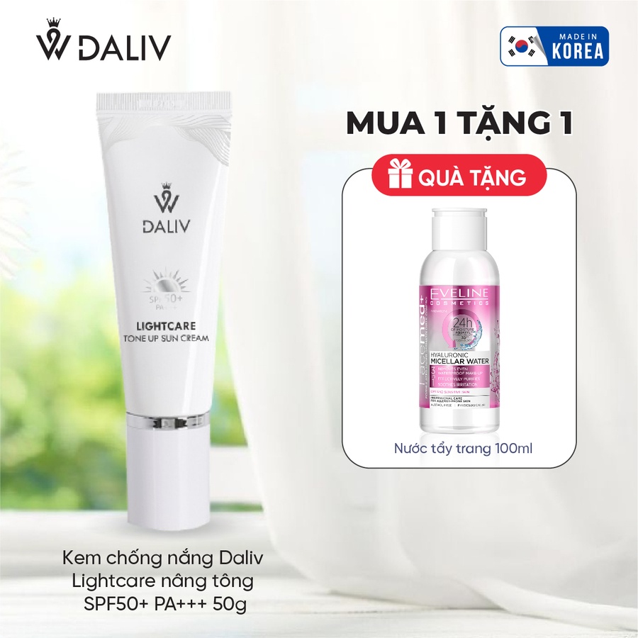 Kem chống nắng Daliv Lightcare nâng tông SPF50+ PA+++ 50g