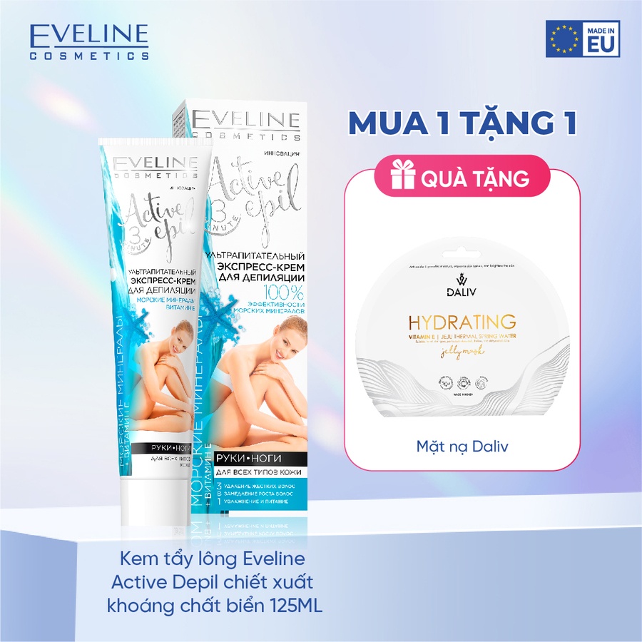 Kem tẩy lông Eveline Active Epil chiết xuất khoáng chất biển 125ML