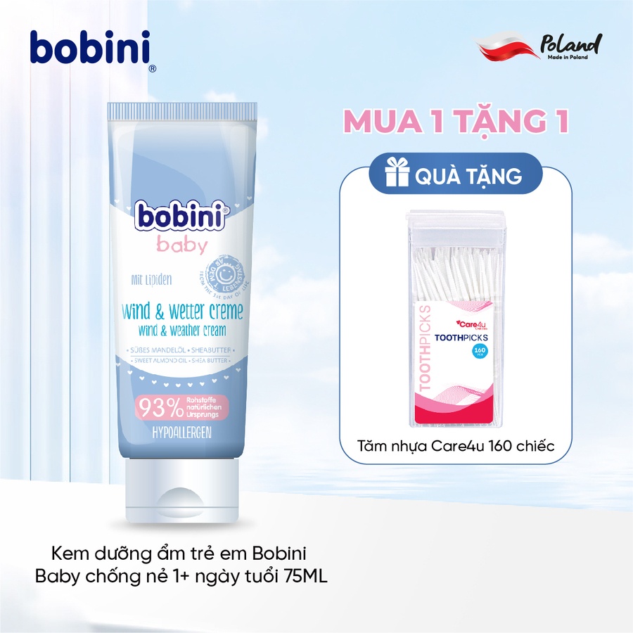 Kem dưỡng ẩm trẻ em Bobini Baby chống nẻ 1+ ngày tuổi 75ML