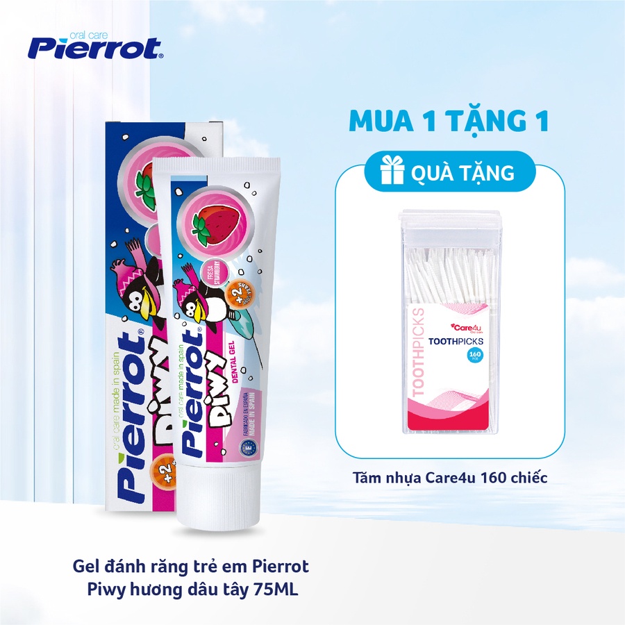 Gel đánh răng trẻ em Pierrot Piwy hương dâu tây 75ML