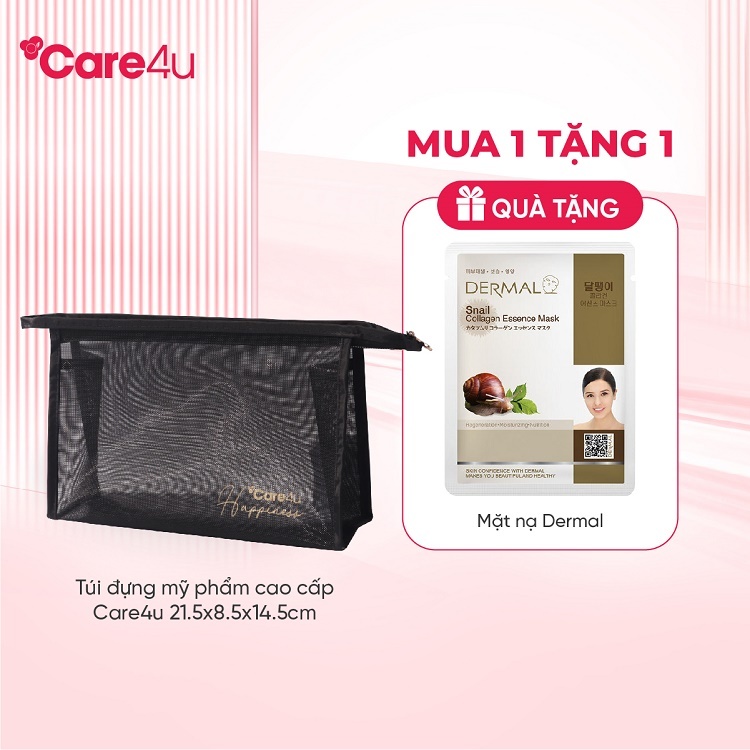 Túi đựng mỹ phẩm cao cấp Care4u 21.5x8.5x14.5 cm