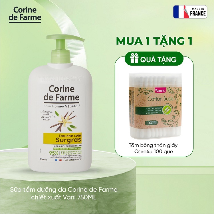 Sữa tắm dưỡng da Corine de Farme chiết xuất Vani 750ML