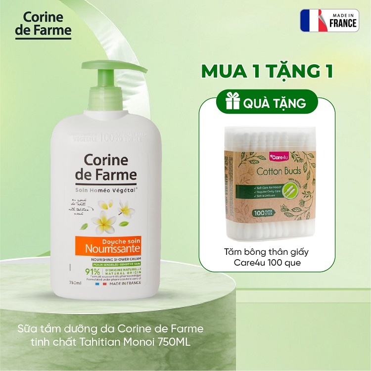 Sữa tắm dưỡng da Corine de Farme tinh chất Tahitian Monoi 750ML