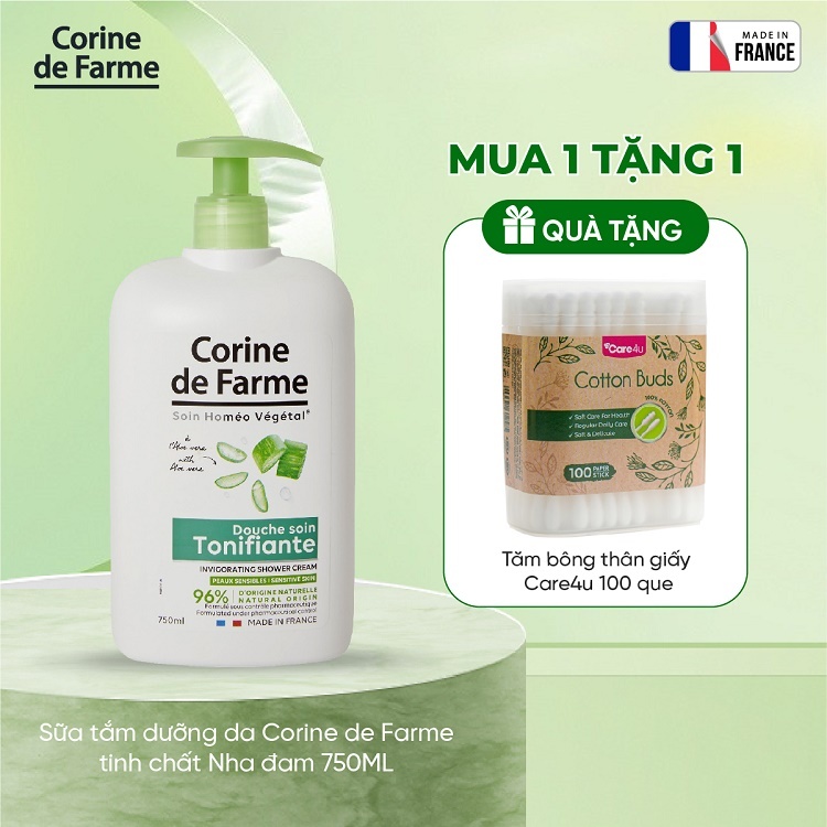 Sữa tắm dưỡng da Corine de Farme tinh chất Nha đam 750ML