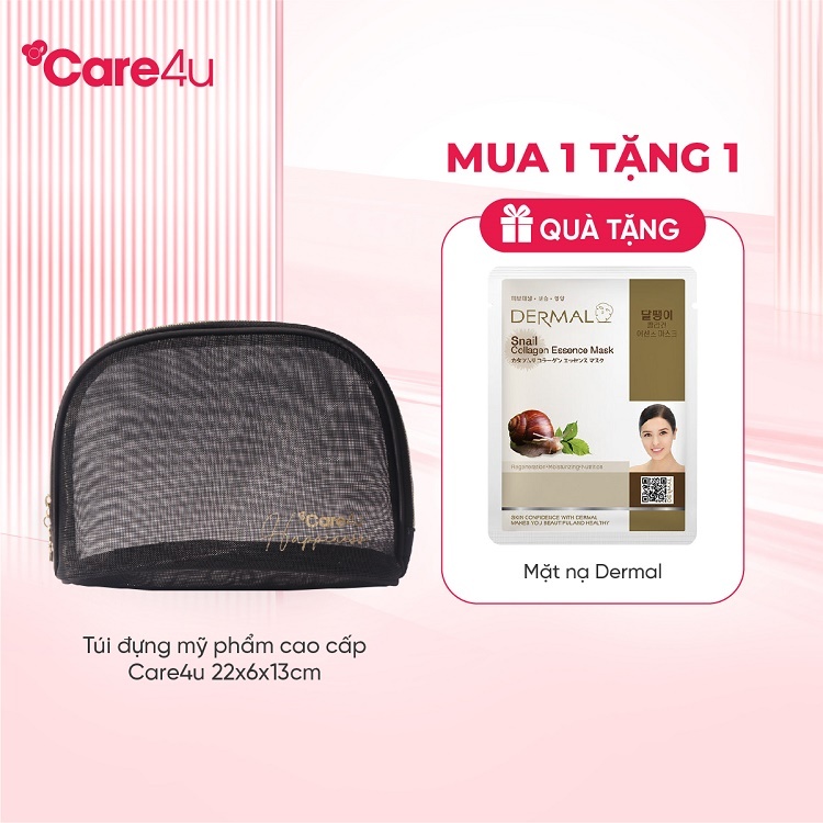 Túi đựng mỹ phẩm cao cấp Care4u 22x6x13 cm