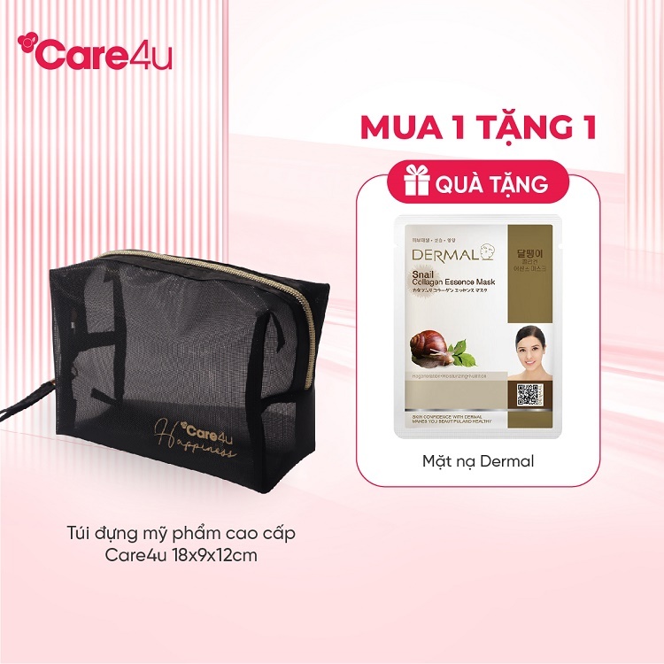 Túi đựng mỹ phẩm cao cấp Care4u 18x9x12 cm