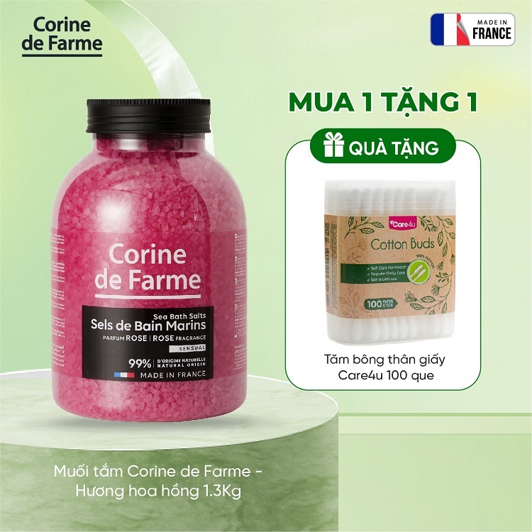 Muối tắm Corine de Farme - Hương hoa hồng 1.3Kg