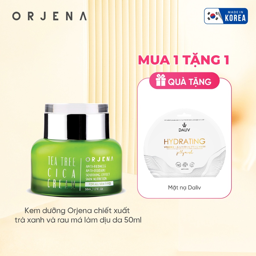 Kem dưỡng Orjena chiết xuất trà xanh và rau má làm dịu da 50ML