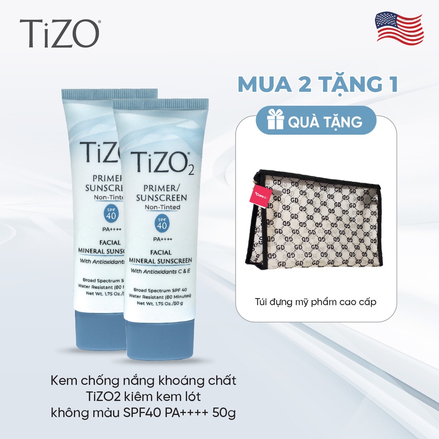 Kem chống nắng khoáng chất TiZO2 kiêm kem lót không màu SPF40 PA++++ 50g