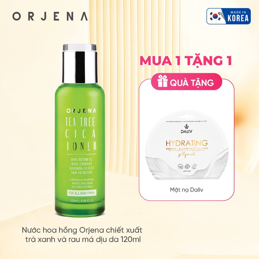 Nước hoa hồng Orjena chiết xuất trà xanh và rau má dịu da 120ML