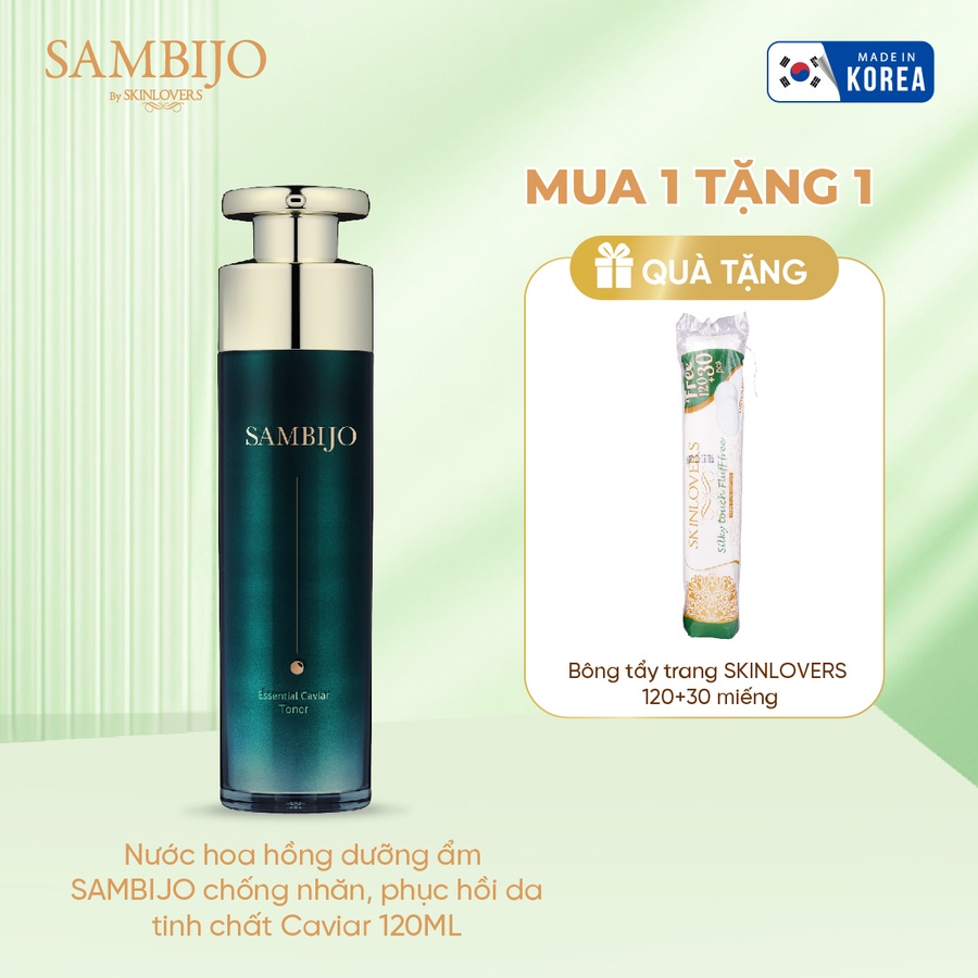 Nước hoa hồng dưỡng ẩm SAMBIJO chống nhăn, phục hồi da tinh chất Caviar 120ML