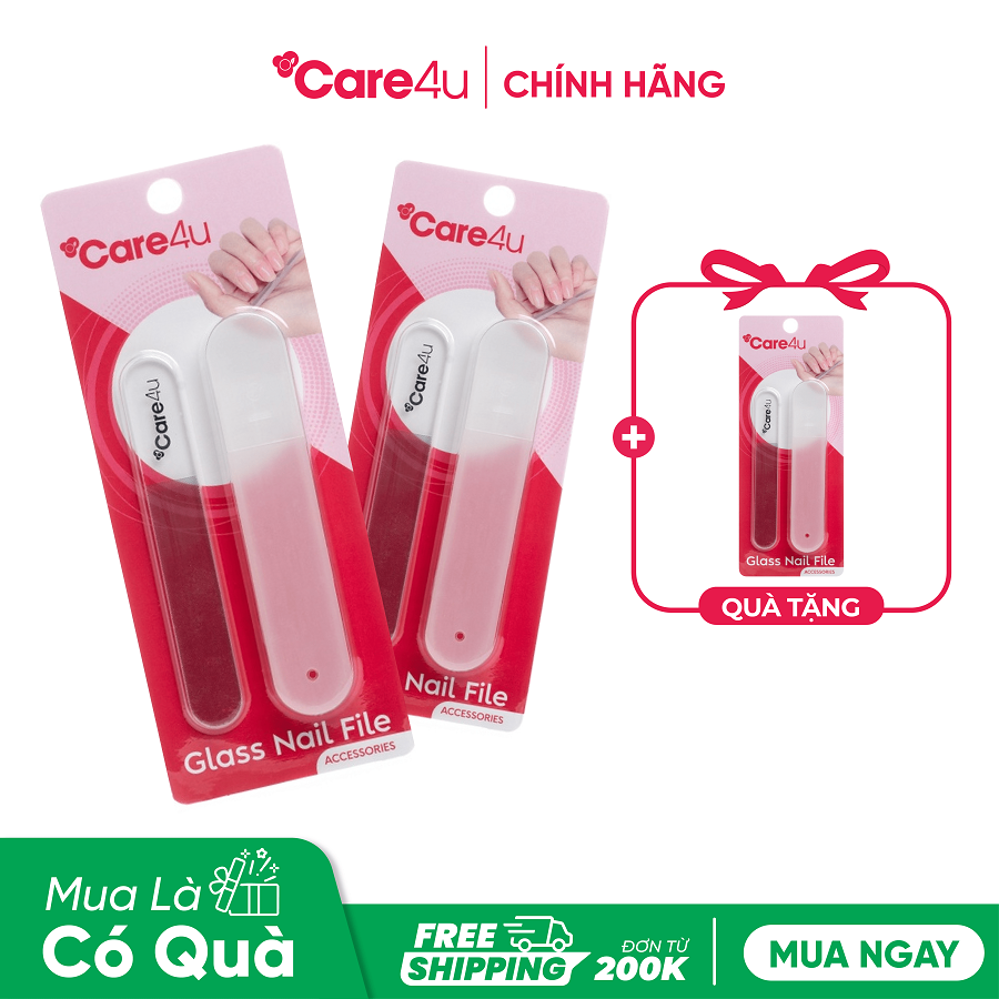 [Mua 2 tặng 1] Combo 2 Dũa móng tay thủy tinh Care4u (CARE1844)