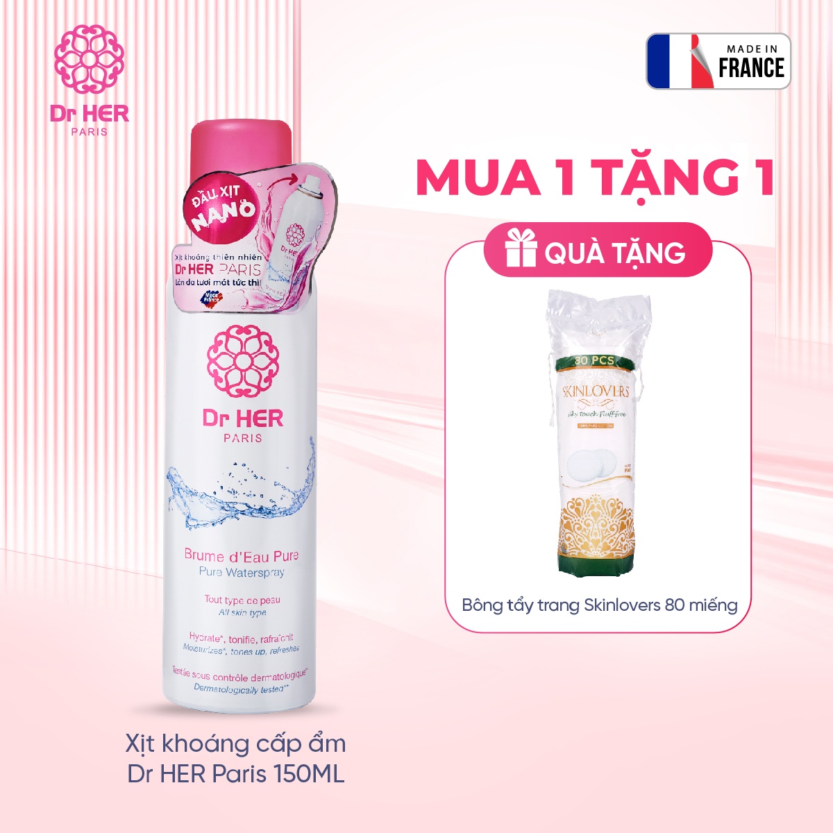 Xịt khoáng cấp ẩm Dr HER Paris 150ML